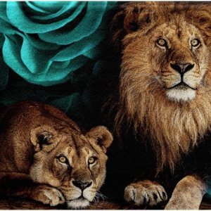 Erosebridal Alfombra de baño turquesa y rosa verde azulado para mujeres y hombres, felpudos de animales salvajes, felpudos de piel de gato grande, Erosebridal Alfombra de baño turquesa y rosa verde azulado para mujeres y hombres, felpudos de animales salvajes, felpudos de piel de gato grande,