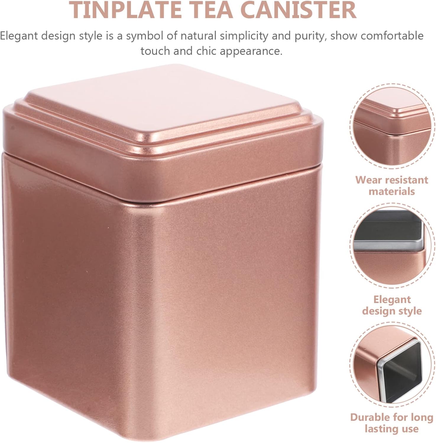 Luxshiny 4 piezas de hojalata té de metal latas de alimentos contenedores de azúcar para encimera lata de té de hojalata contenedor de