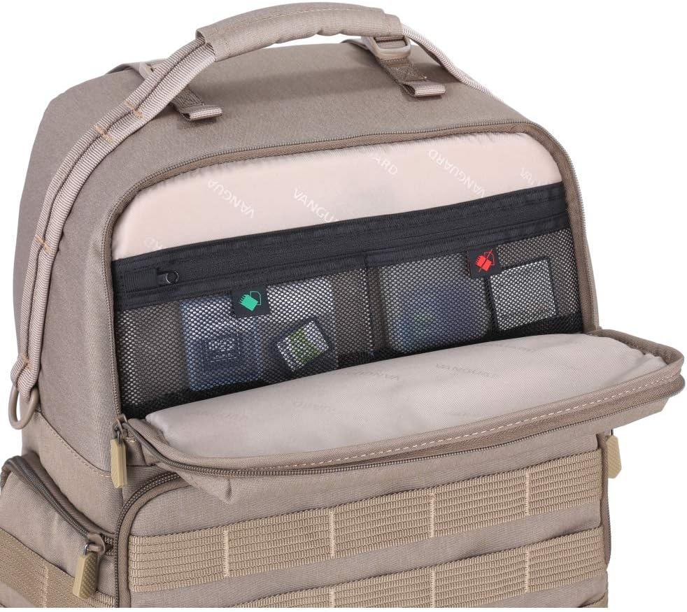 VANGUARD VEO Range T48 BG – Mochila para cámaras réflex digital profesionalessin espejo, estilo táctico, color beige