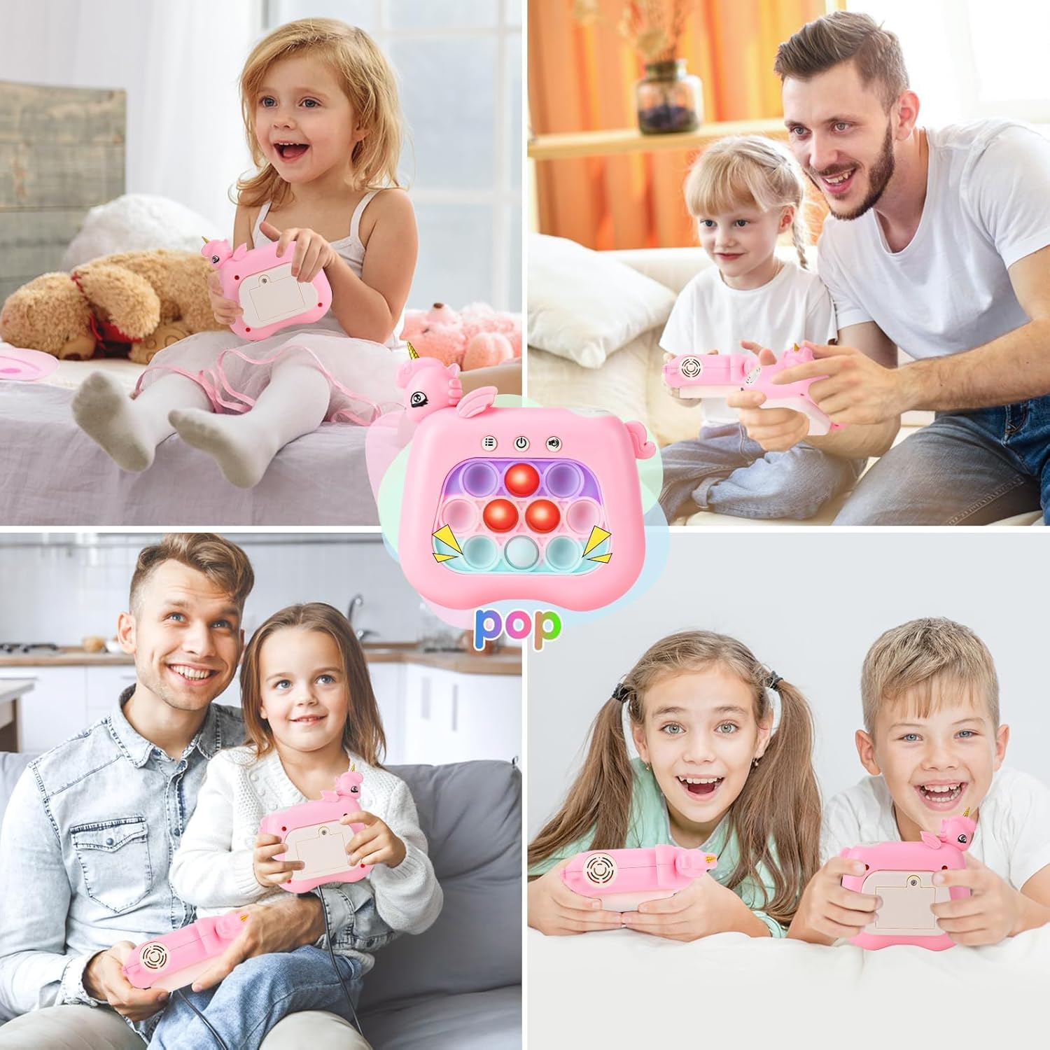 Juguete para ansiedad con luz para reventar, juego de mano de empuje rápido, juego de reventar luces para niños autistas, regalos de cumpleaños para