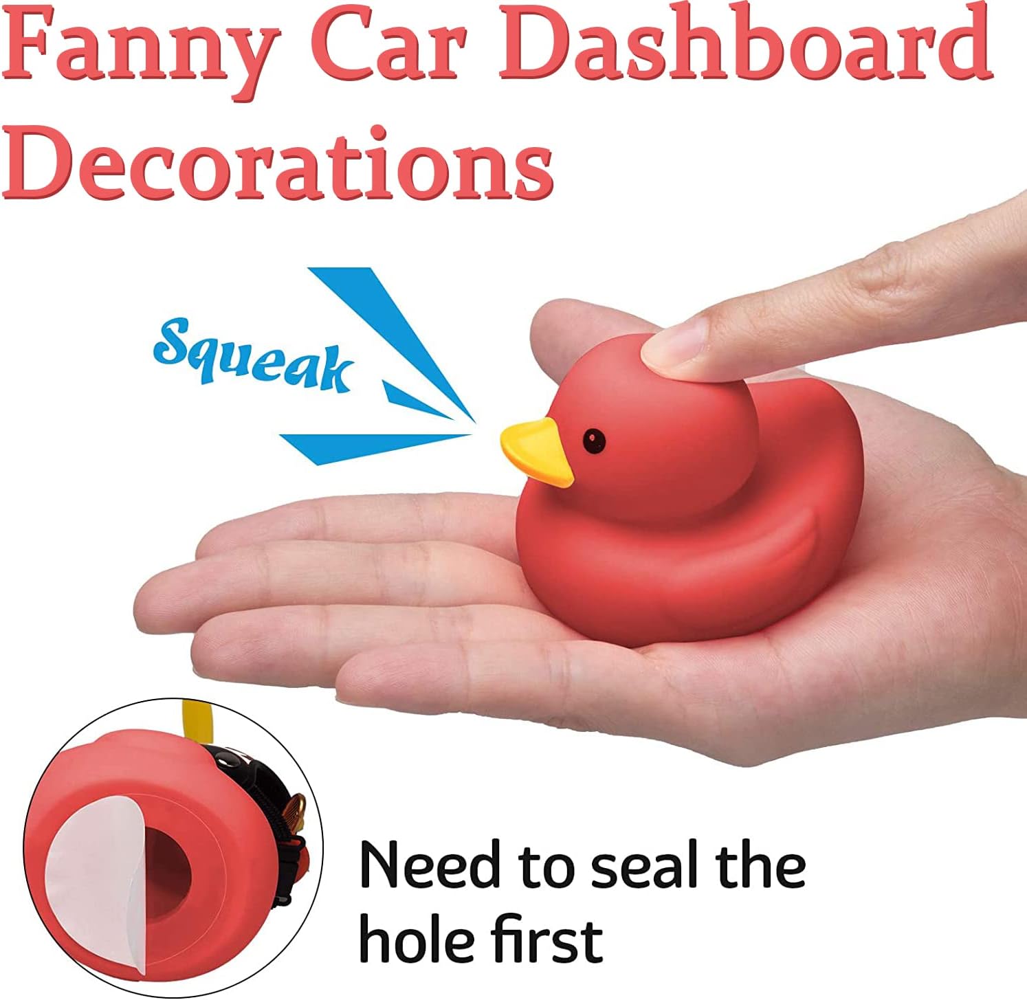 wonuu Adornos de pato de goma para decoración de automóvil, decoraciones de tablero de automóvil, gafas geniales de pato con casco de hélice