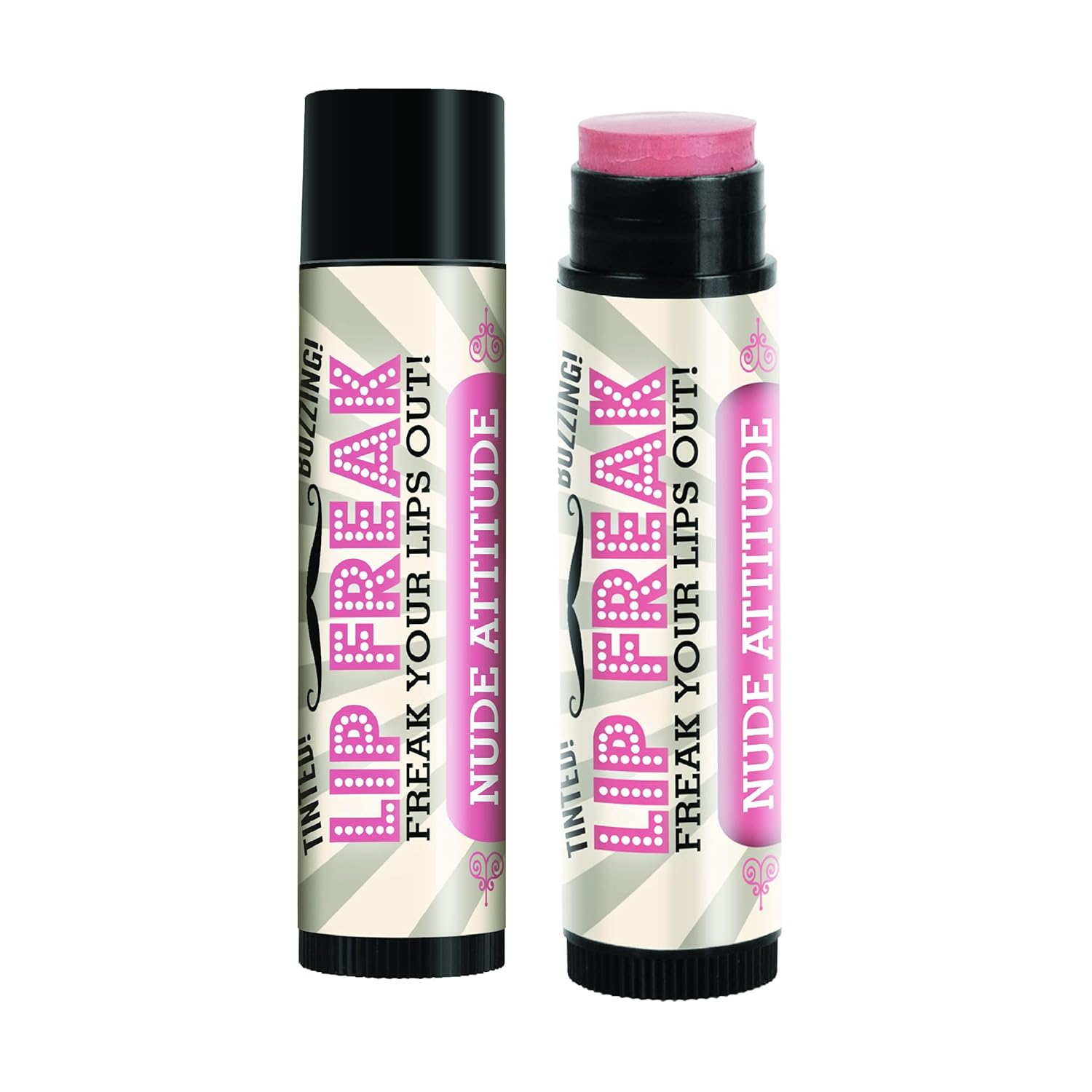 Doctor Lip Bang’s Bálsamo labial BUZZING  Lip Freak  100% natural  libre de crueldad  actitud desnuda  paquete de 2