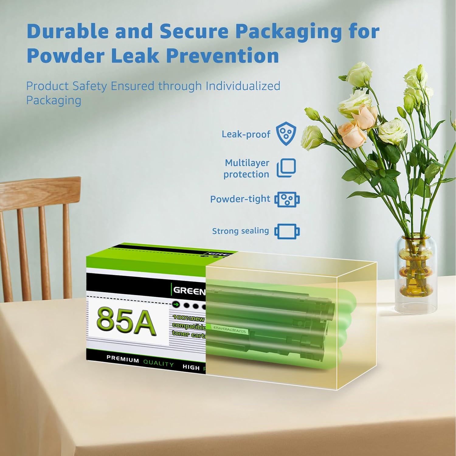 greencycle Cartucho de tóner de repuesto compatible para HP 85A CE285A versión universal para impresora Laserjet P1005 P1006 P1102 P1102w P1109w