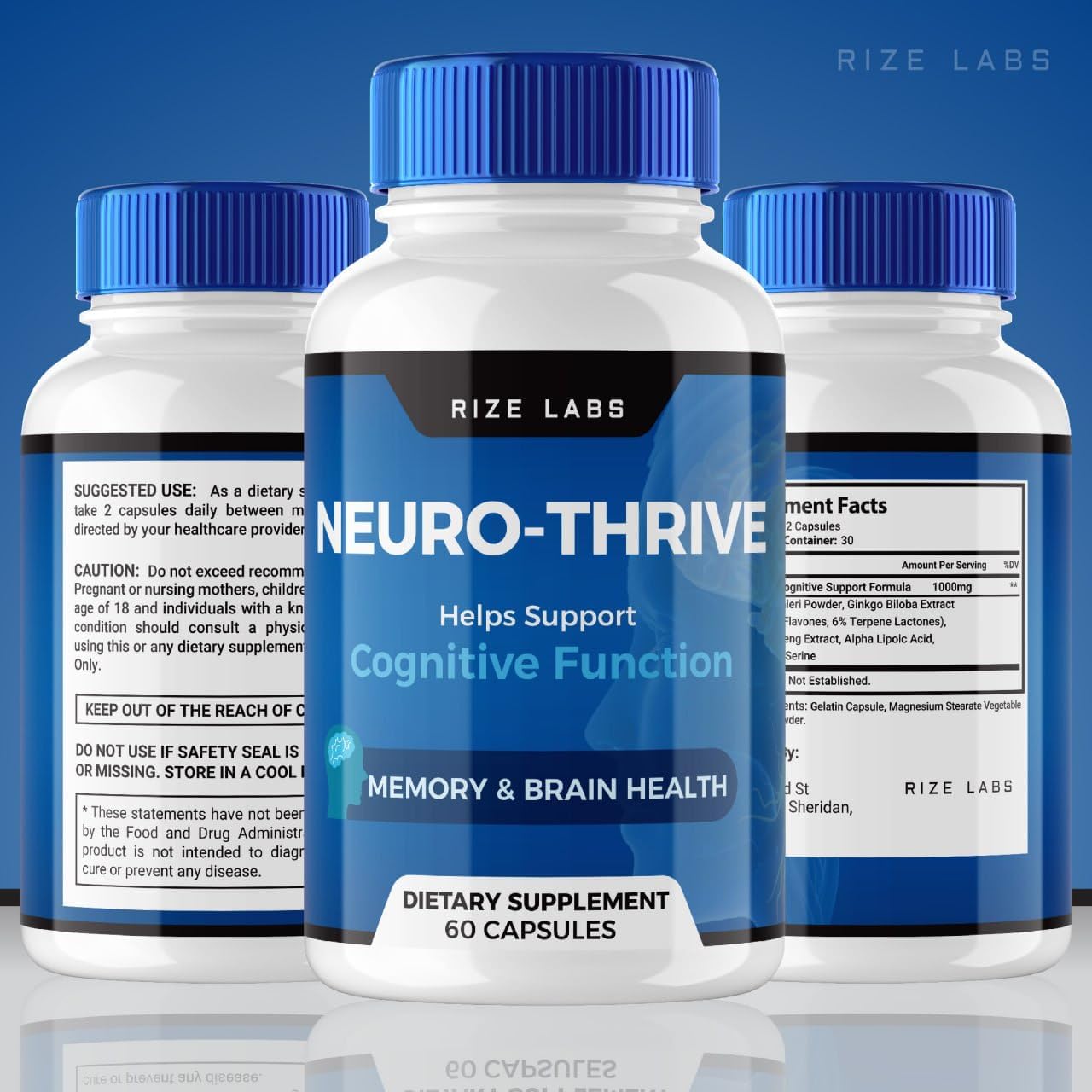 Neuro-Thrive Suplemento Neuro-Thrive, fórmula orgánica de apoyo de memoria Neuro-Thrive, Neuro-Thrive para reducir los efectos negativos de la