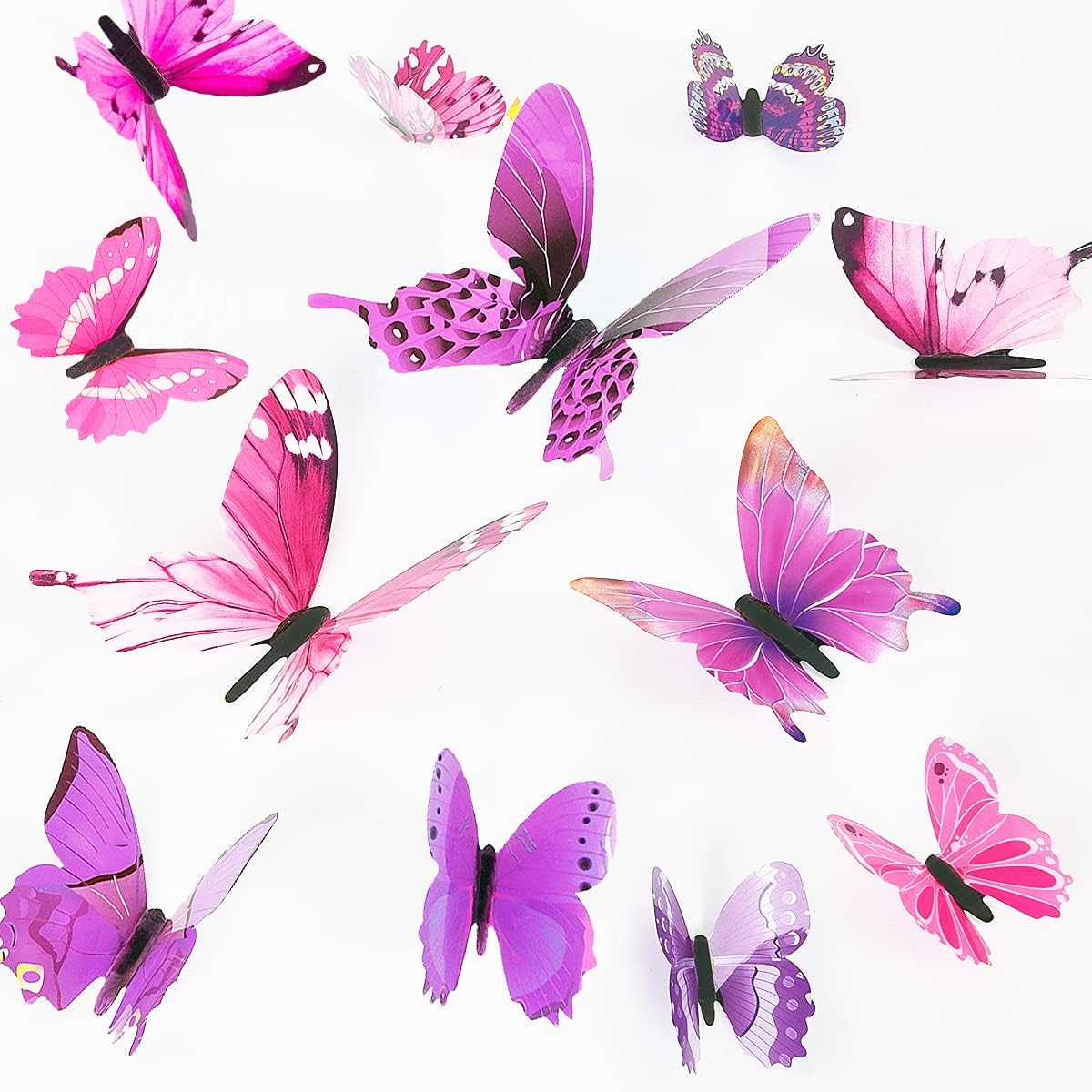 48 calcomanías de pared de mariposas 3D para pared, calcomanías de pared para decoración del hogar, habitación, habitación del bebé, decoración del