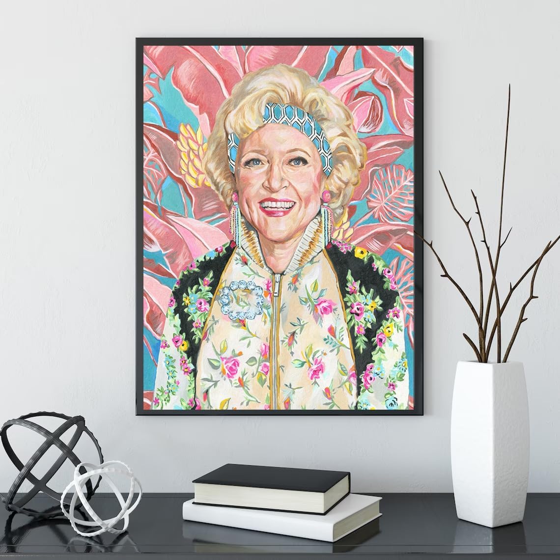 YOWEIN Lienzo decorativo de los años 80 con diseño de niñas doradas, decoración estética de Betty White para habitación, carteles florales