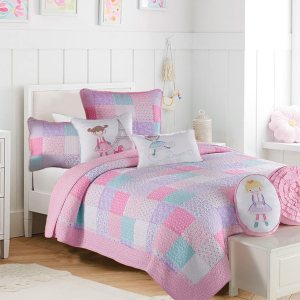 Cozy Line Home Fashions Juego de ropa de cama de 3 piezas con estampado de lunares florales de primavera en colores pastel rosa y morado Cozy Line Home Fashions Juego de ropa de cama de 3 piezas con estampado de lunares florales de primavera en colores pastel rosa y morado