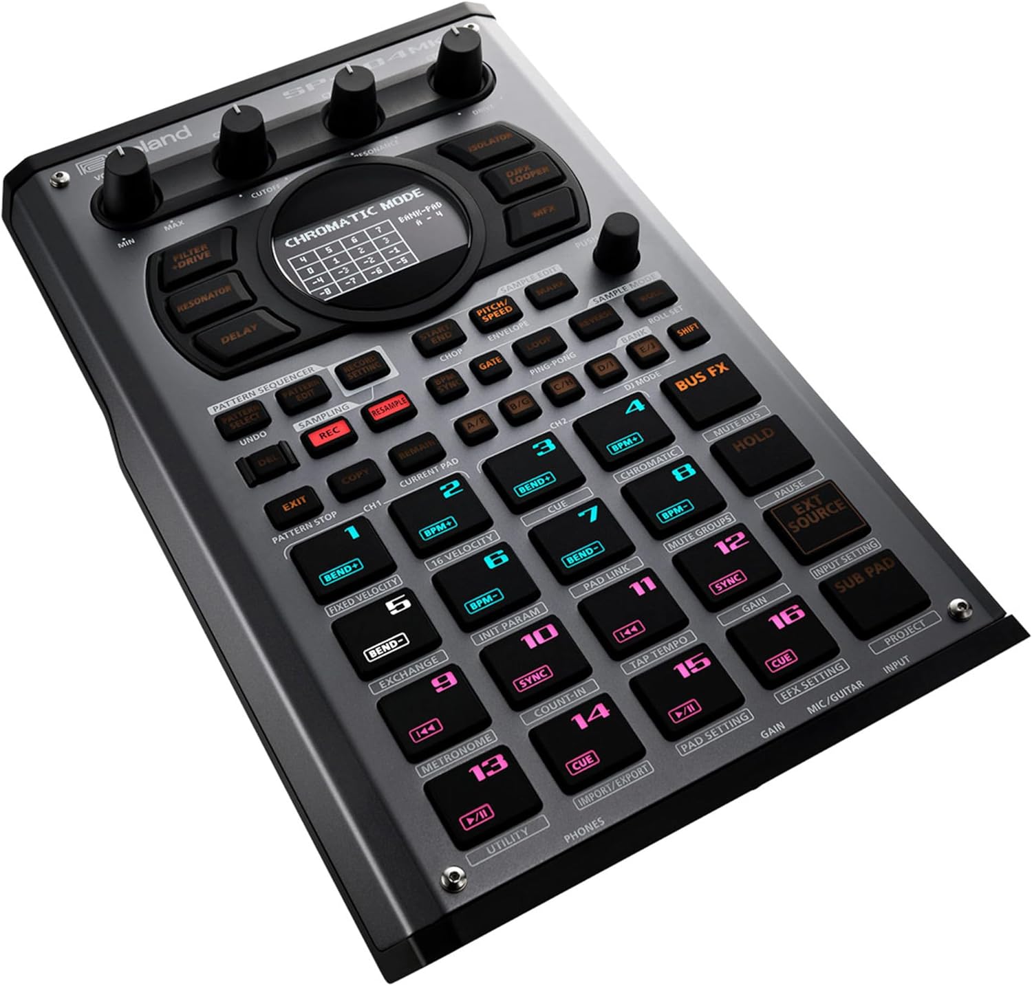 Roland SP-404MKII Paquete creativo de muestreador y efector con cable MIDI, cable de instrumento y paño de pulido de Austin Bazaar
