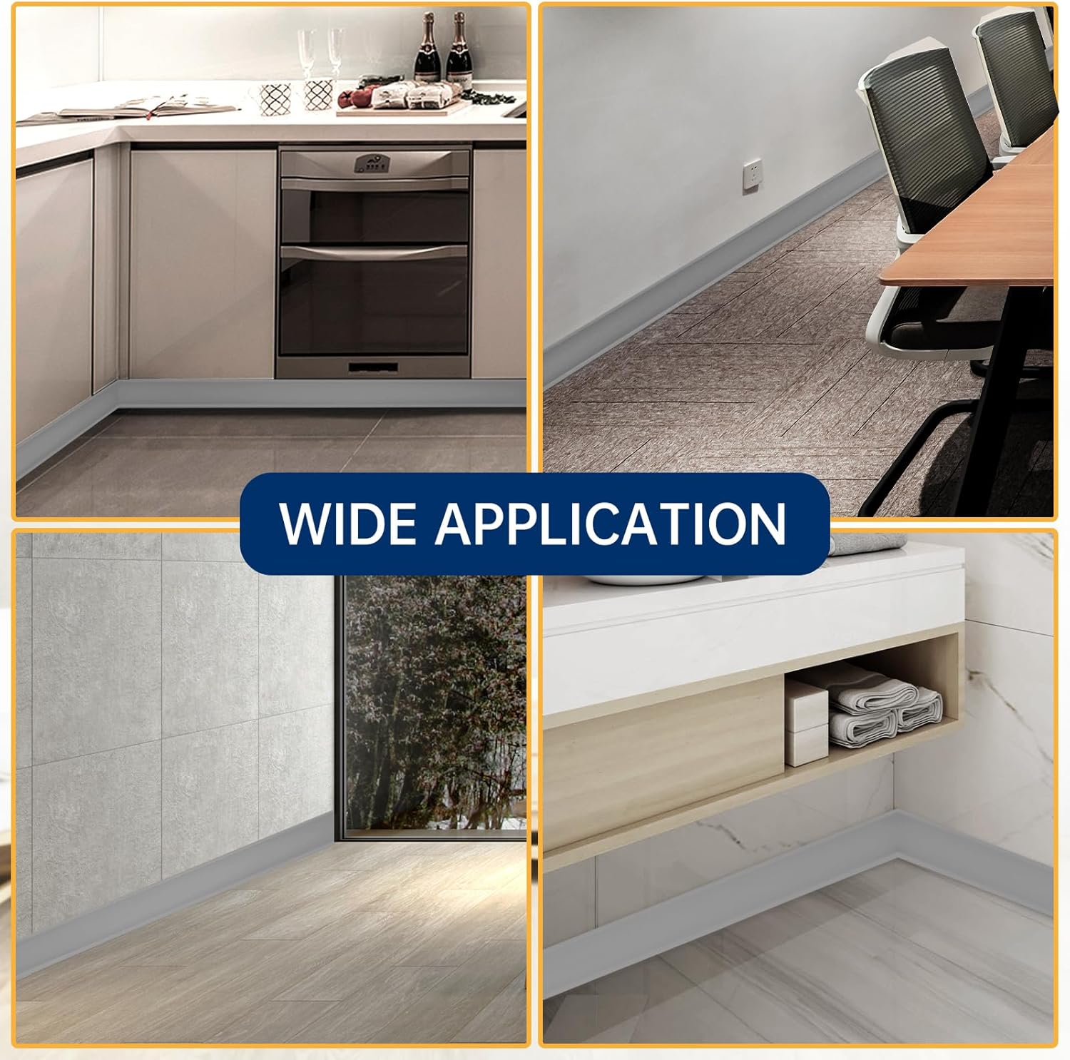 Moldura flexible para zócalo, base de pared de vinilo autoadhesiva de 4 pulgadas, base de cala para despegar y pegar, base de pared de goma, moldura