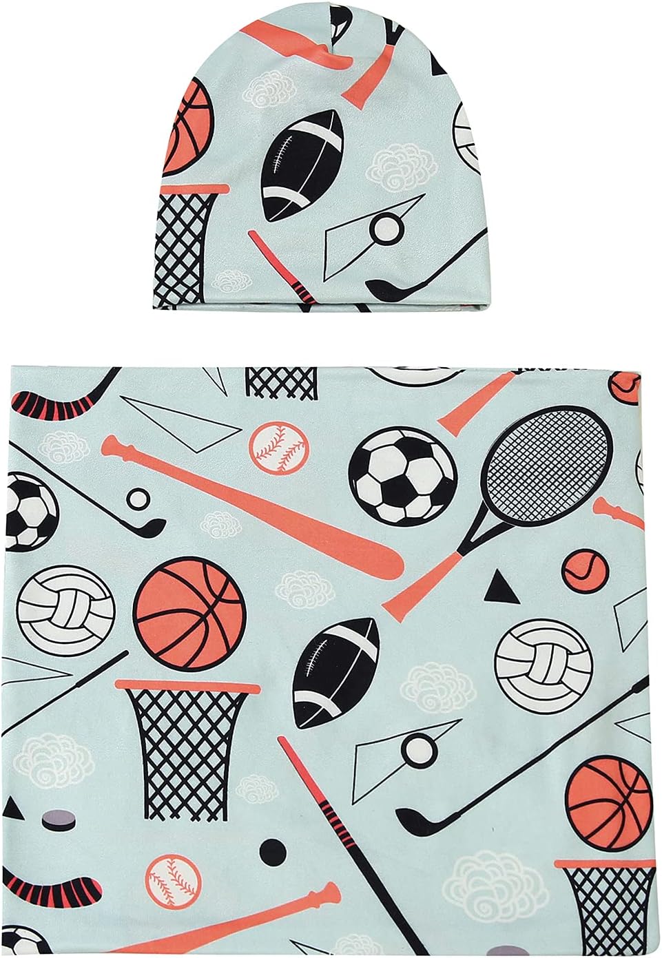 Galabloomer Manta para recién nacido con gorro para bebé, niño, manta para recibir pelotas deportivas