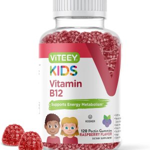 Gomitas de vitamina B12 para niños, 1000 mcg, metabolismo, apoyo energético natural, vegano, sin gluten, sin gelatina, sin OMG, kosher, para Gomitas de vitamina B12 para niños, 1000 mcg, metabolismo, apoyo energético natural, vegano, sin gluten, sin gelatina, sin OMG, kosher, para
