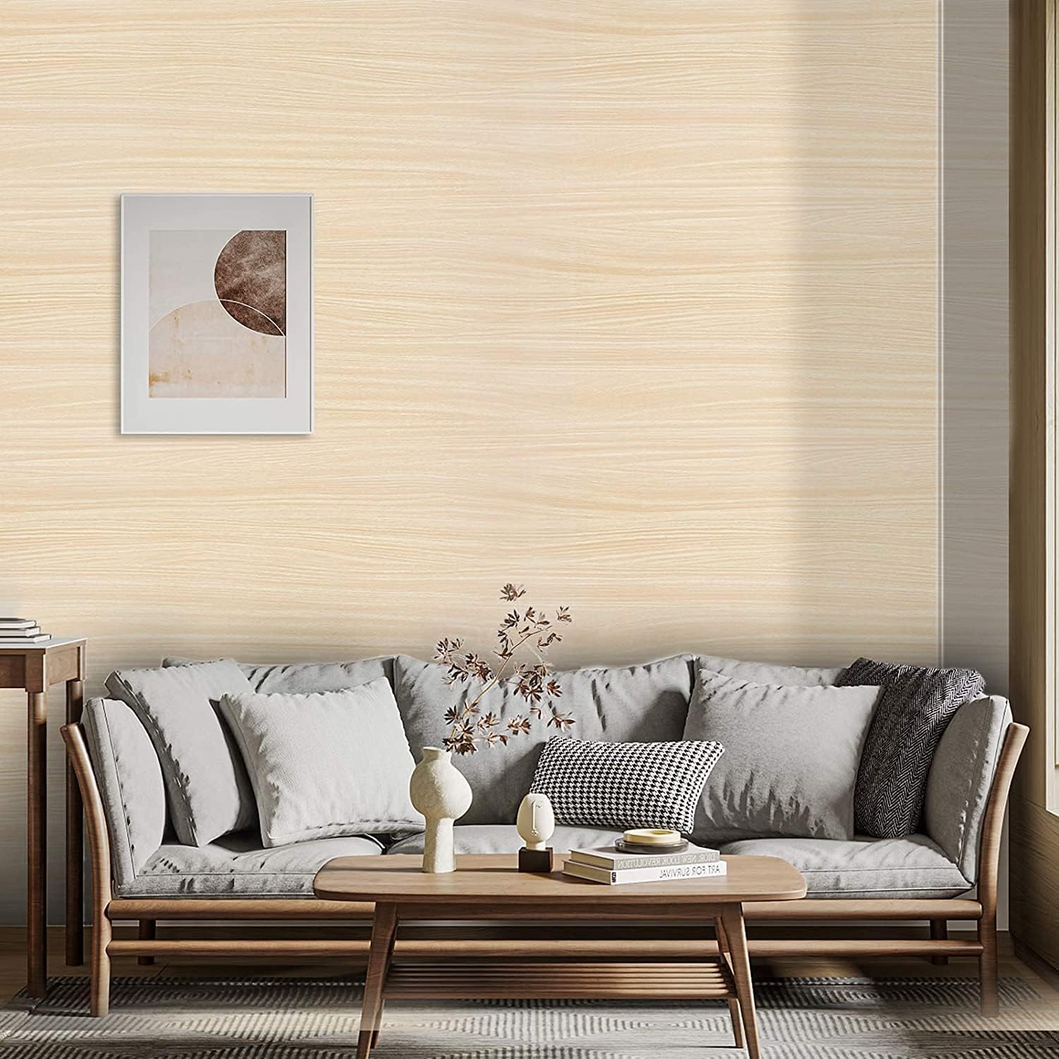 Papel de contacto de grano de madera de arce para despegar y pegar, 17.7 x 590 pulgadas, extraíble, autoadhesivo, decorativo, papel tapiz de madera,