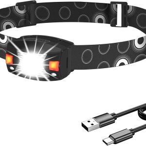 BORUIT G7 – Linterna frontal recargable con luz roja, 1 paquete, súper brillante 350 lúmenes, impermeable, USB, 5 modos, LED con sensor de BORUIT G7 – Linterna frontal recargable con luz roja, 1 paquete, súper brillante 350 lúmenes, impermeable, USB, 5 modos, LED con sensor de