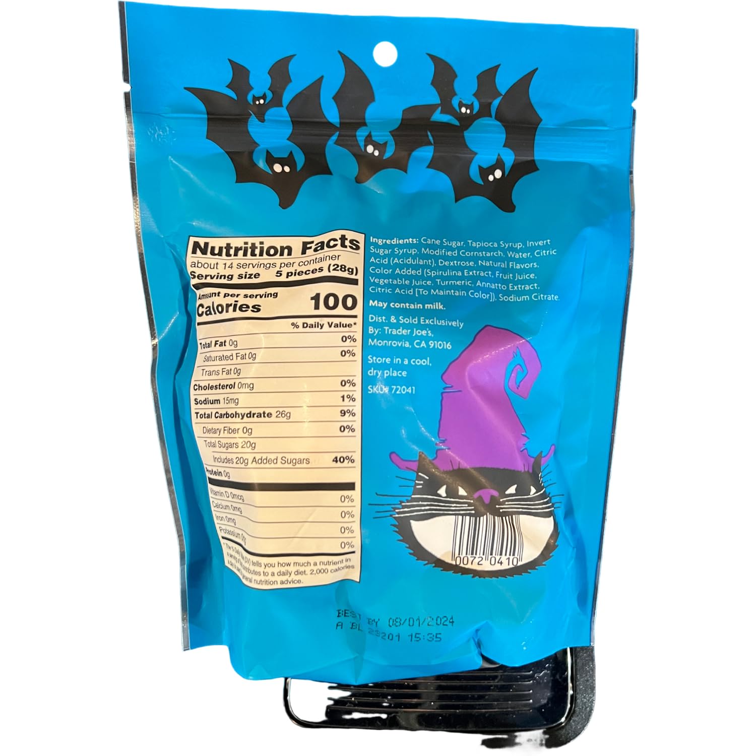 Trader Joe’s Spooky Bats & Cats – Caramelos de gomita agrios sin gluten, 14 onzas (paquete de 1)