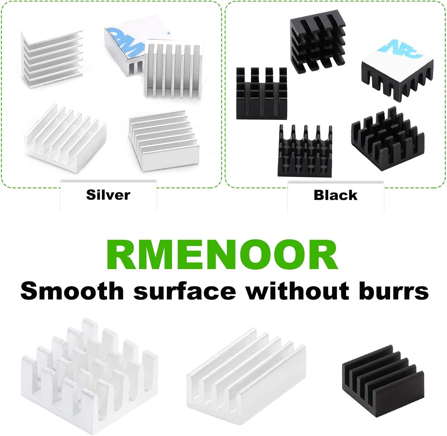 ESUMIC 78 unidades de disipador de calor Raspberry Pi 4b, disipador de calor de aluminio Raspberry Pi con cinta adhesiva conductora térmica para