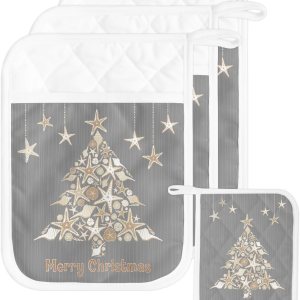 Christmas Tree 3Pcs Pot Holders for Kitchen,Non Slip & Heat Insulation Terry Cloth Potholder Set with Pocket,Thick Hot Pad Oven Mitts Trivet Christmas Tree 3Pcs Pot Holders for Kitchen,Non Slip & Heat Insulation Terry Cloth Potholder Set with Pocket,Thick Hot Pad Oven Mitts Trivet