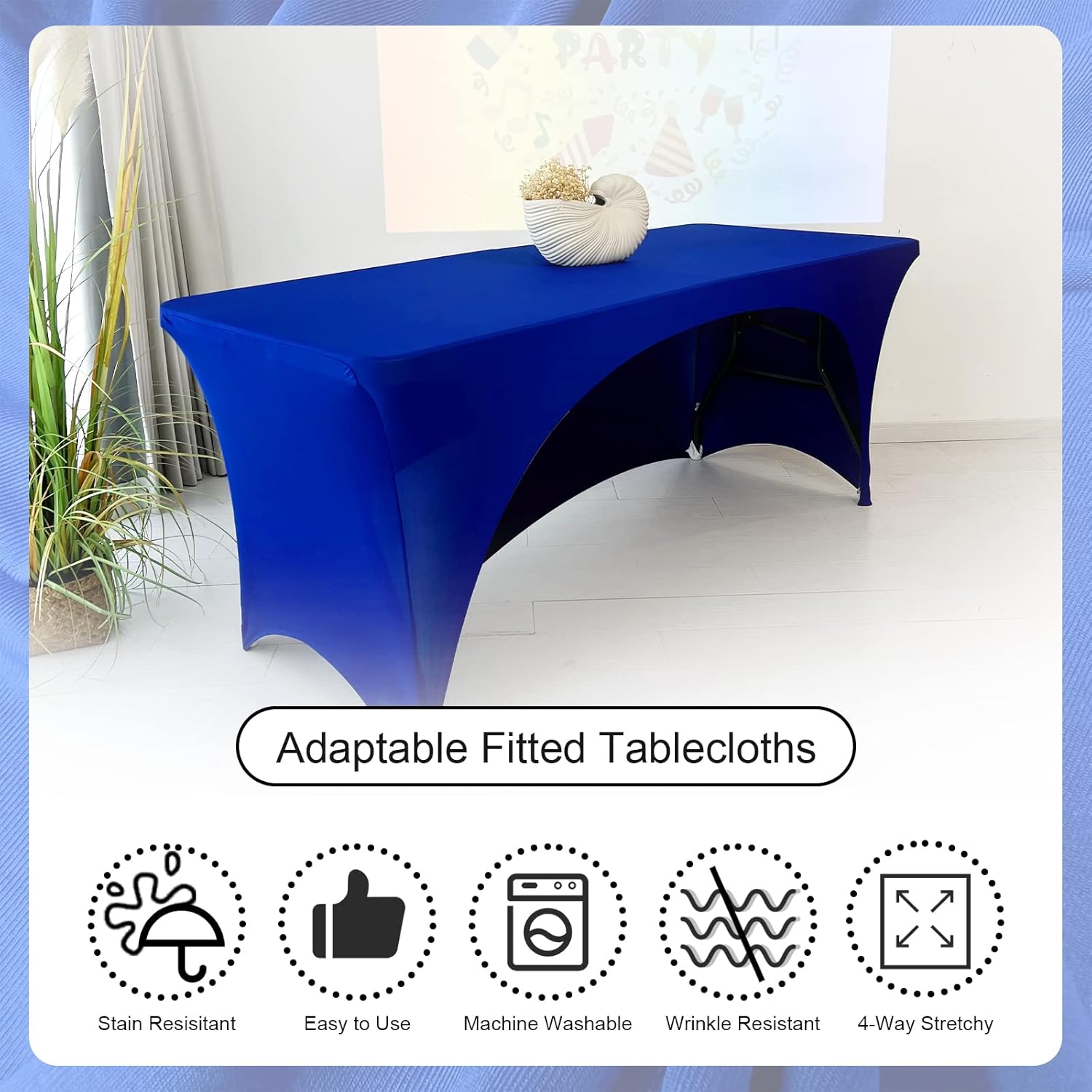 Funda de mesa ajustable para mesa de 6 pies, fundas de mesa de masaje de elastano de 6 pies, manteles elásticos, ropa de mesa elástica con espalda