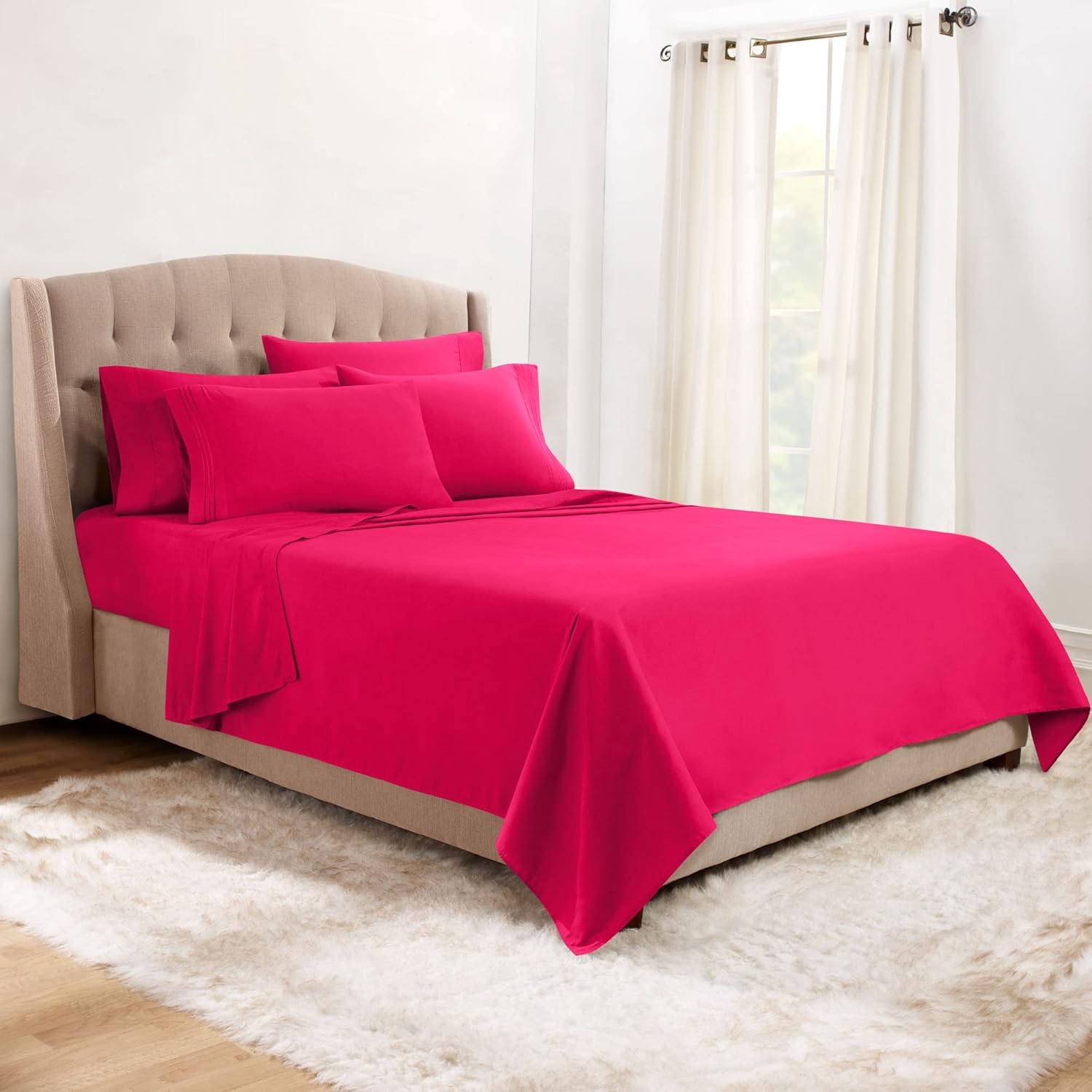 Clara Clark – Juego de sábanas de la serie 1800 Premier, 5 piezas, juego de cama, sábanas con mucha caída, resiste arrugas, la decoloración y las