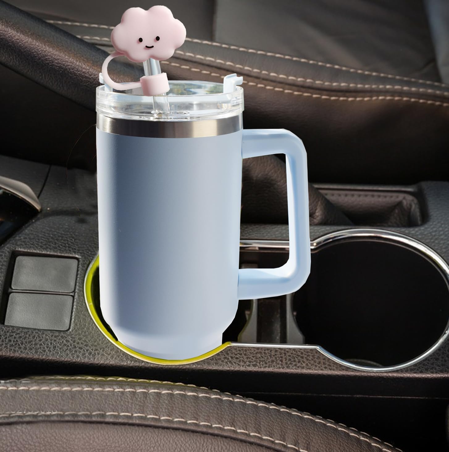 Paquete de 3 fundas de popote para accesorios de copa Stanley, 0.394 in, lindo adorno de popote de silicona para vaso Stanley de 30 y 40 onzas,
