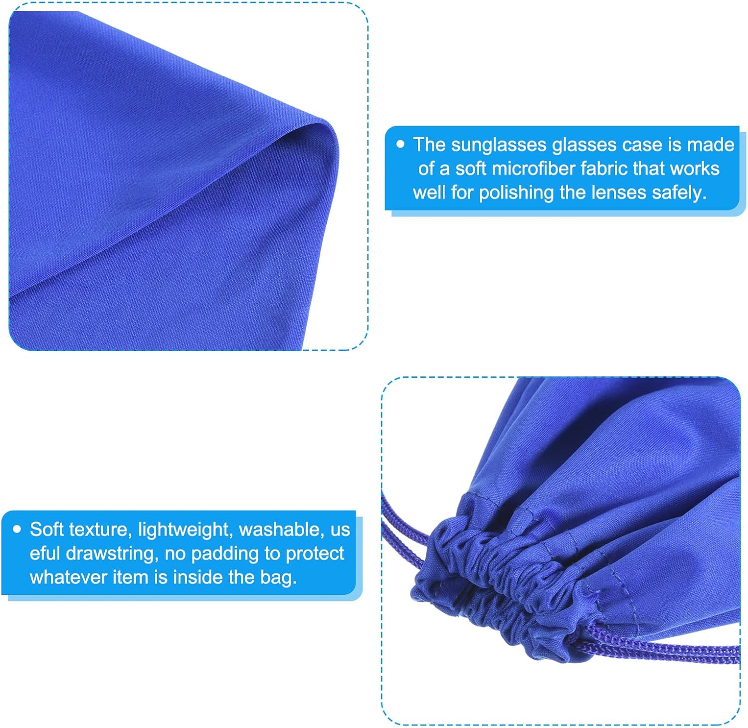 PATIKIL Bolsa de microfibra para gafas de esquí, funda de microfibra para gafas de nieve, funda de almacenamiento suave con cordón