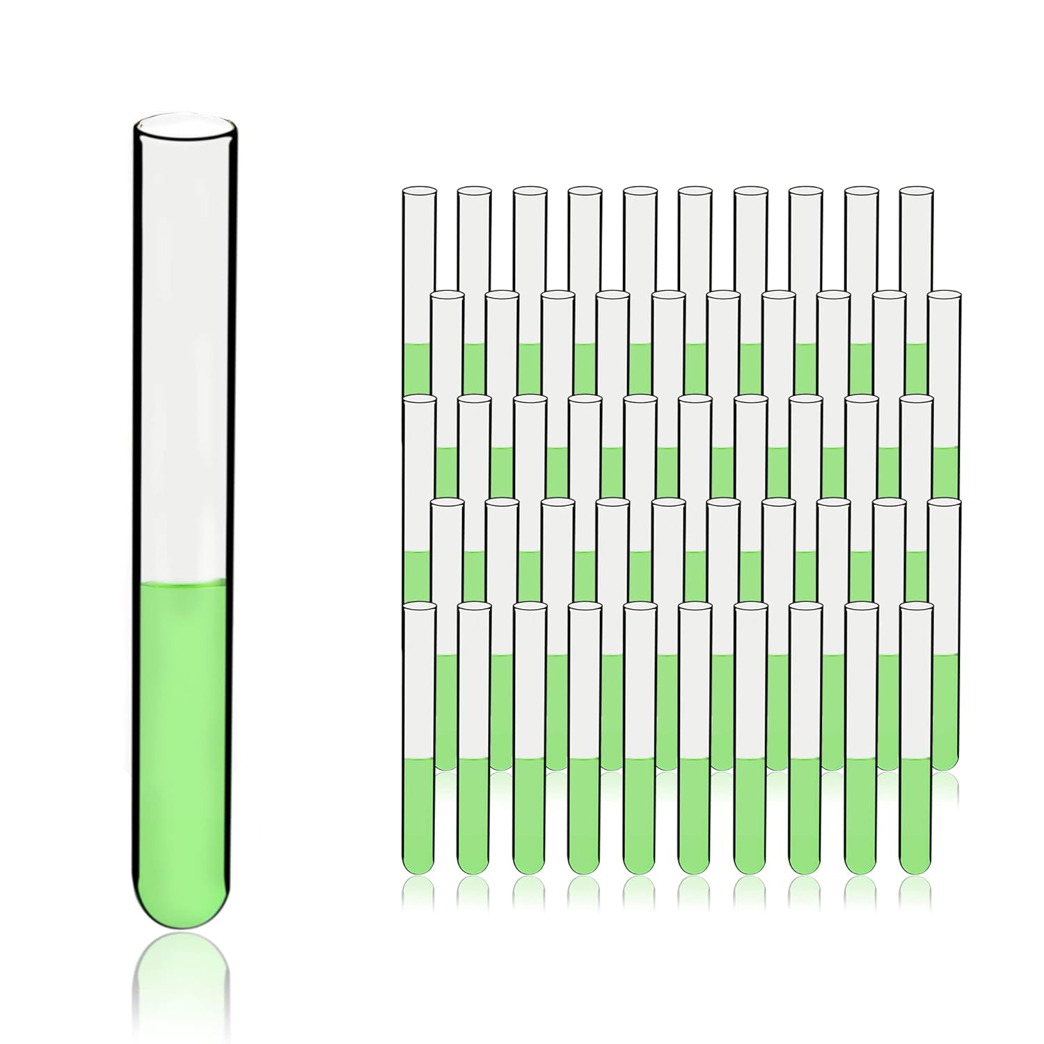 Utile 50pcs de tubos de ensayo de vidrio cilíndricos lisos, Vol.0.5 fl oz, 0.630×4.921 in, material de vidrio de borosilicato medio, 4004.0129.50