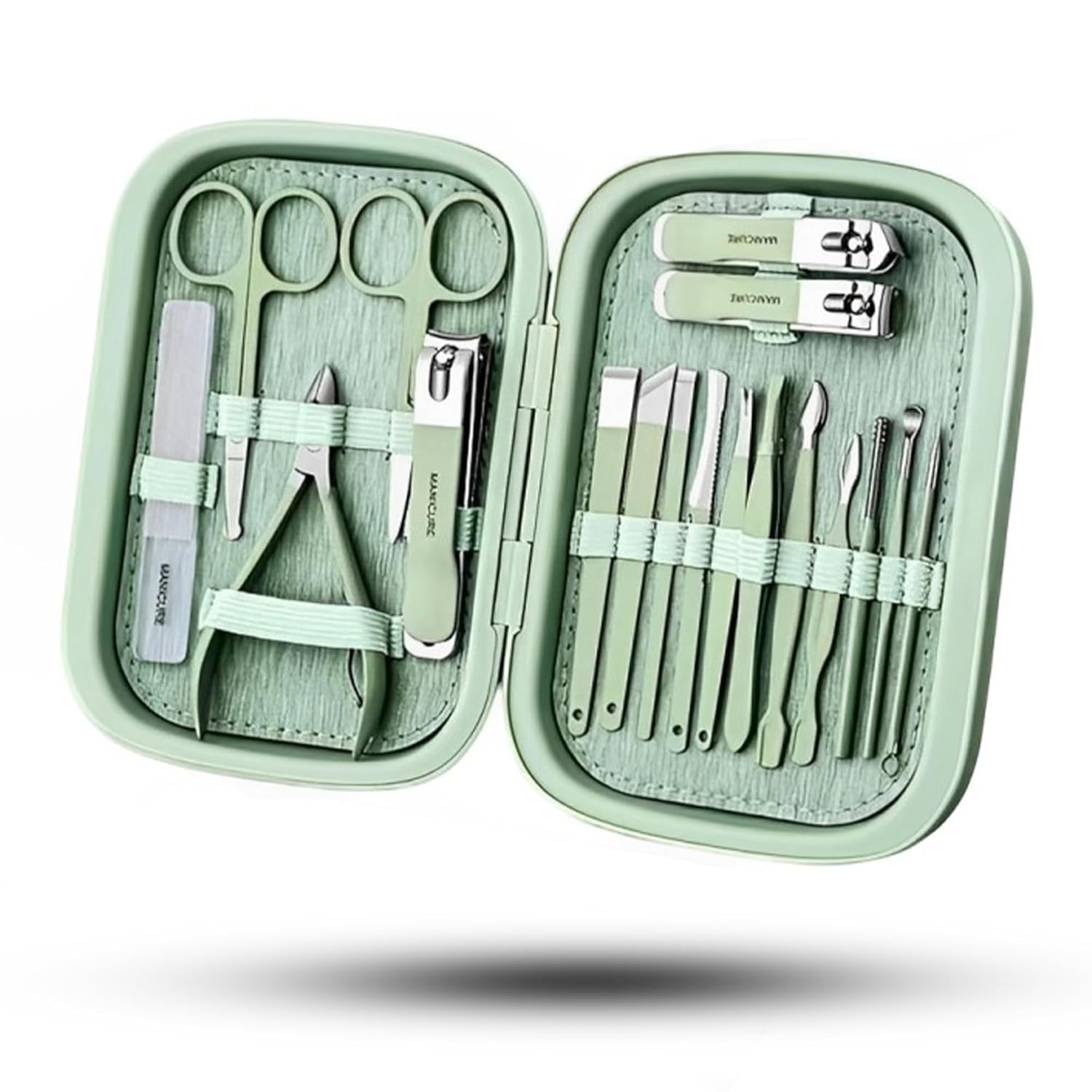 Kit de cortauñas de acero inoxidable para hombres y mujeres  Juego de cortauñas profesional 18 en 1  Kit de aseo de uñas  Juego de manicura para