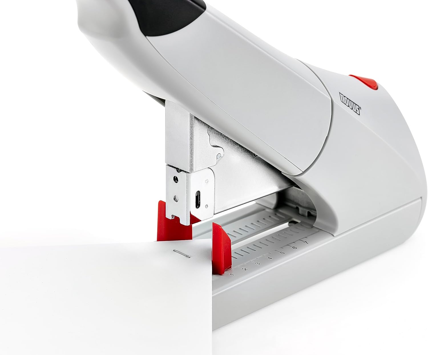 Novus Engrapadora resistente B56, capacidad para 200 hojas, antiatascos, profundidad de grapado de 3 pulgadas con guía ajustable, derivación de