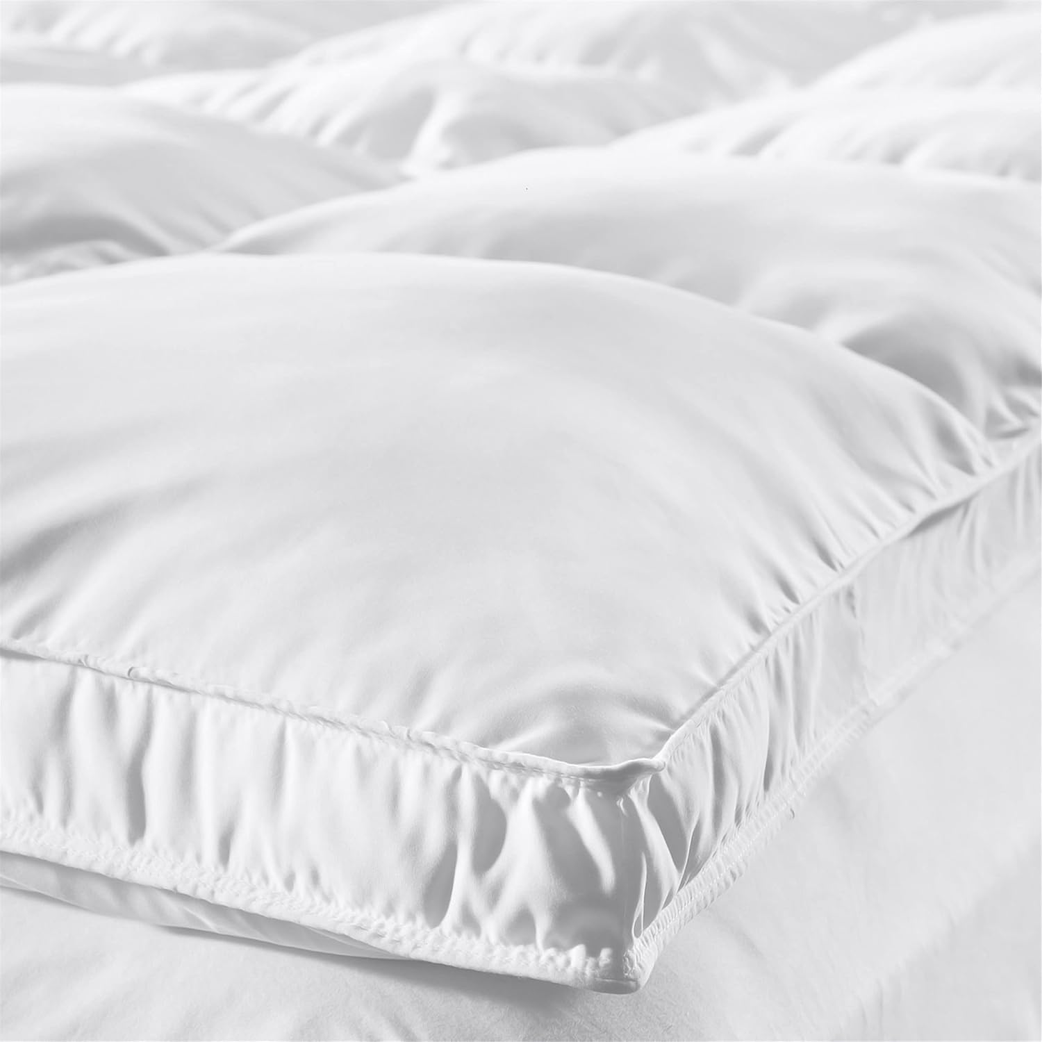 Superior Cubrecolchón, alternativa al plumón, almohada de cama de 2 pulgadas de profundidad, almohadilla cómoda, protector de colchón esponjoso,