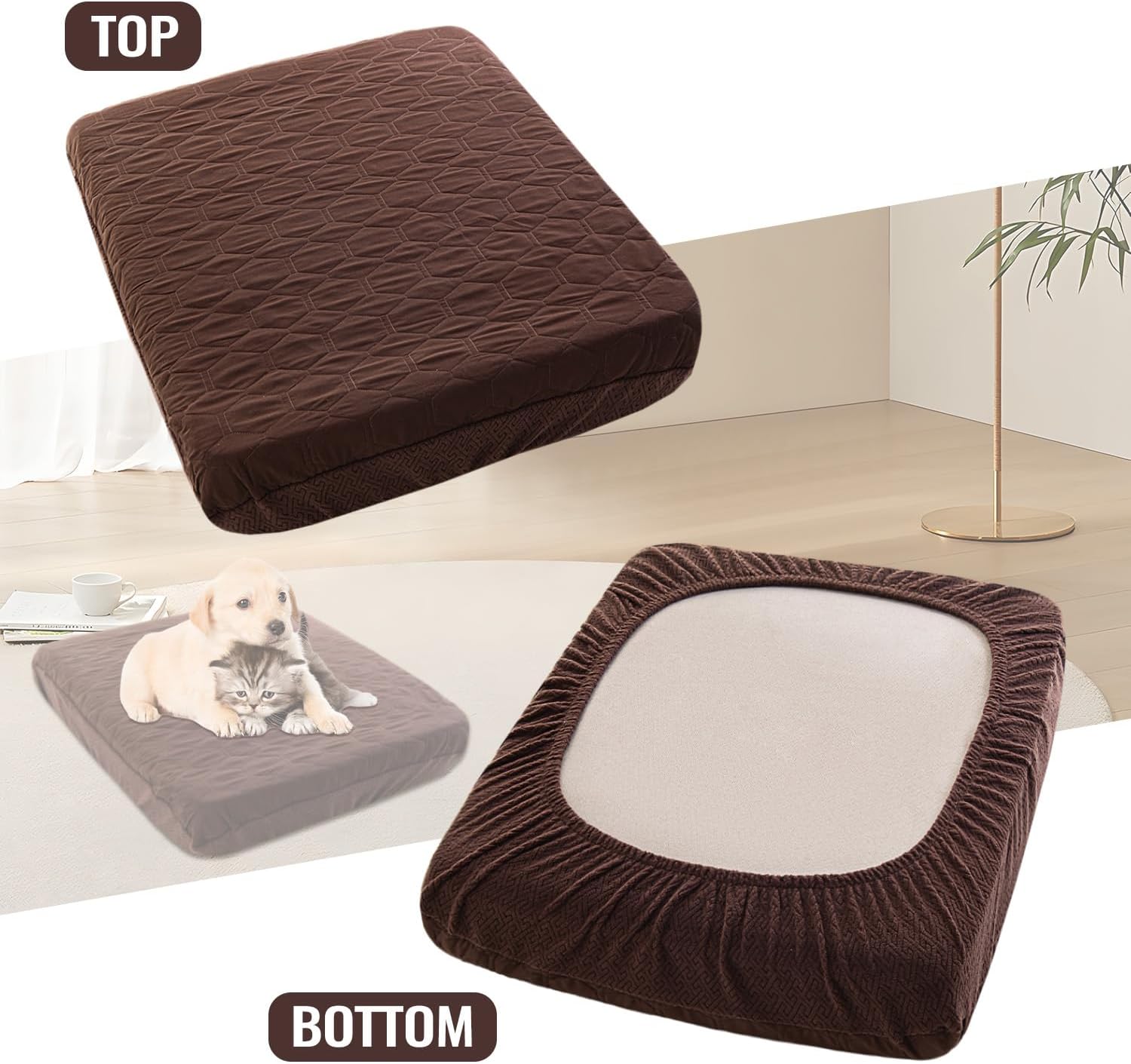 nanbowang Fundas impermeables de repuesto para cama de perro, lavable, fácil de quitar, funda de almohada para perro, funda de cama para mascotas,