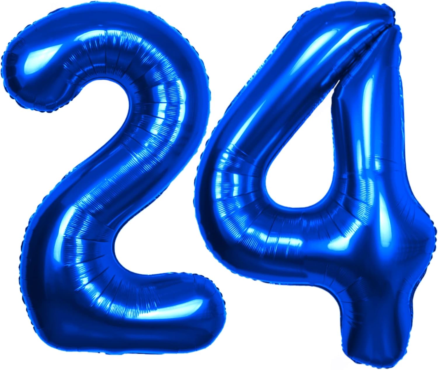 Globos azules de 40 pulgadas con el número 24, gigantes, grandes, de papel de aluminio de Mylar con el número 24, suministros de decoración para