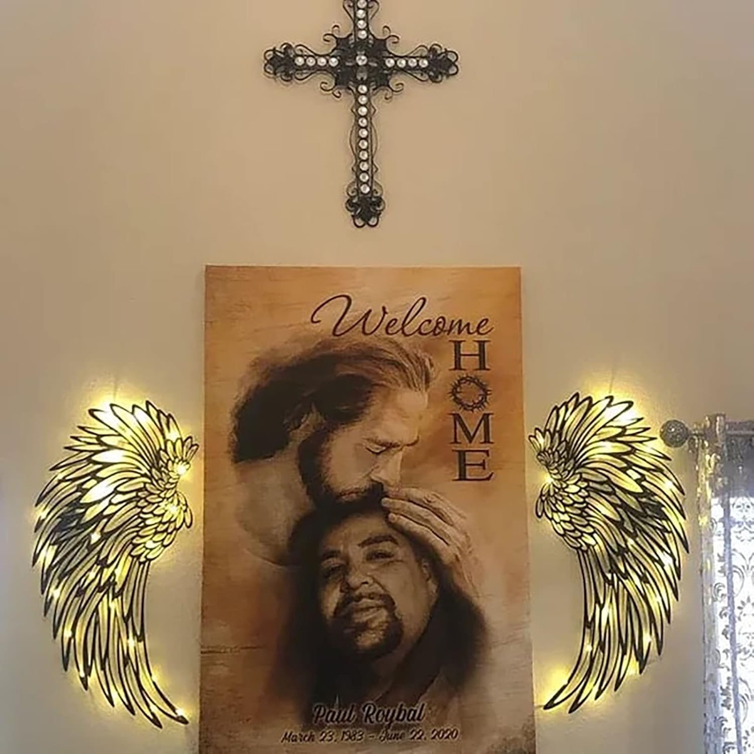 Adhesivos decorativos para pared, mural creativo, alas de ángel, para el hogar, TV, pintura de pared, removible con decoración para habitación de