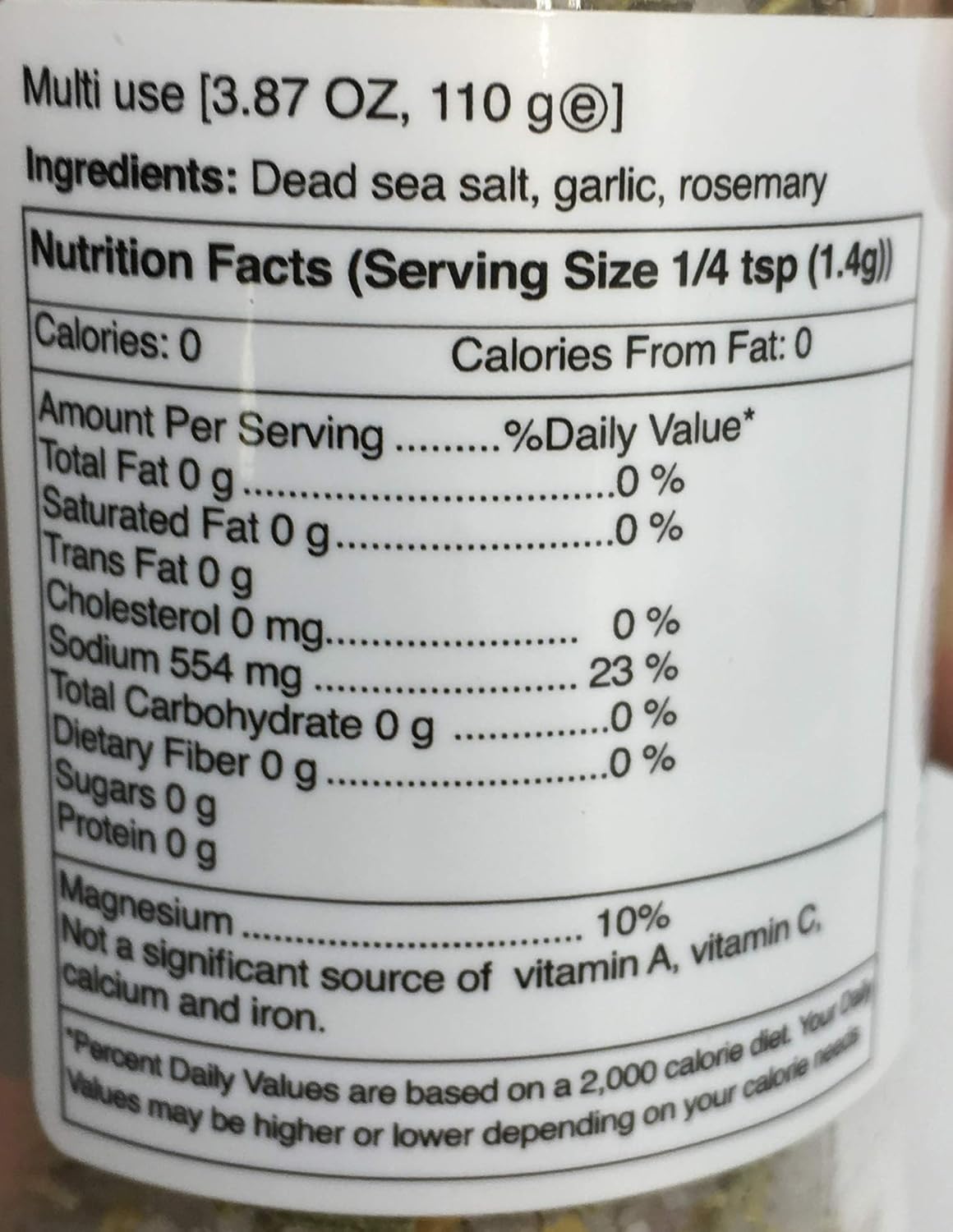 Colección de sal de ajo y romero gourmet de sal del mar muerto, 3.87 onzas