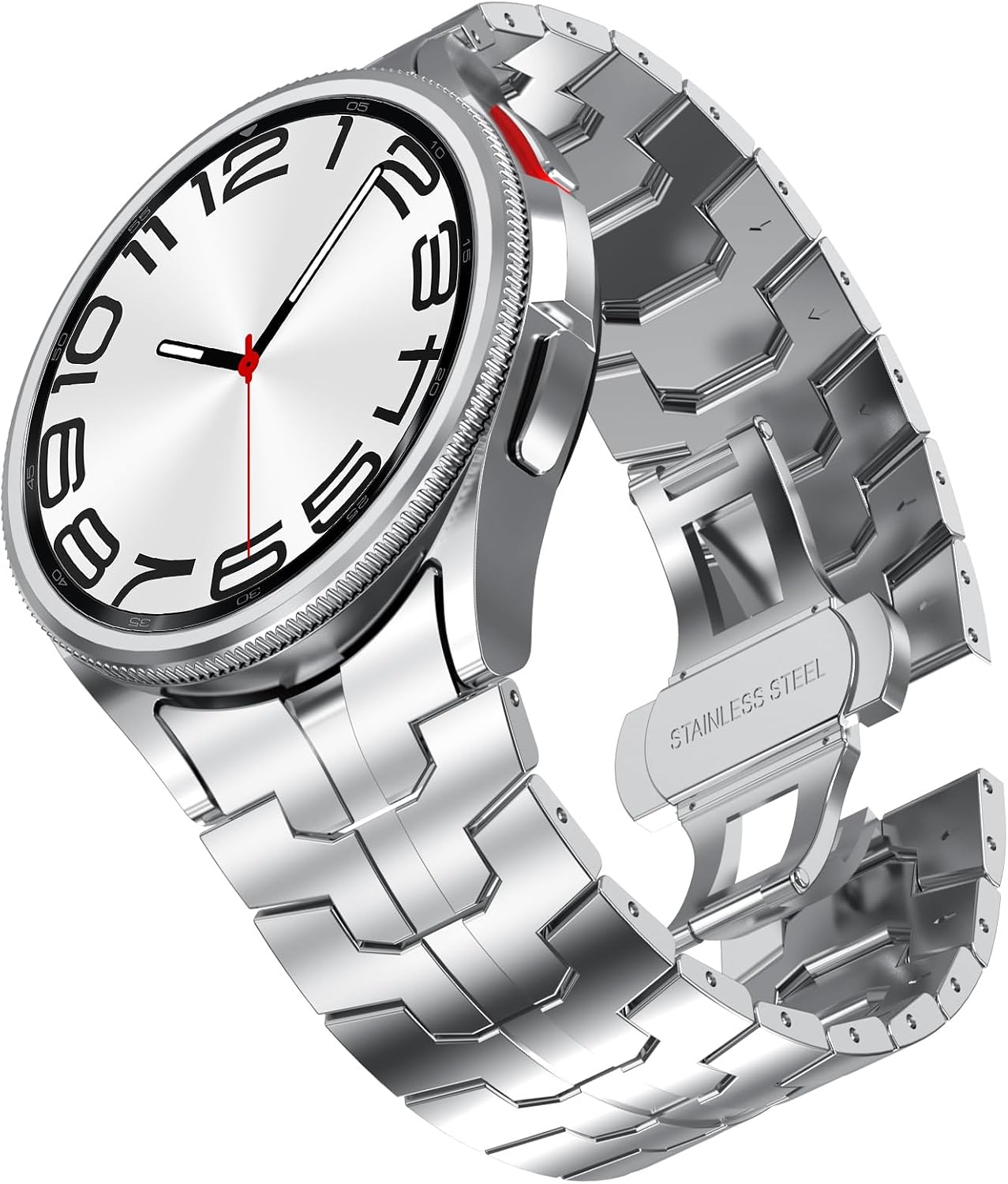 CHANCHY Correa de acero inoxidable para Samsung Galaxy Watch 6, pulsera sin brecha con cierre magnético, correa de metal para Galaxy Watch 5 Pro 5 4