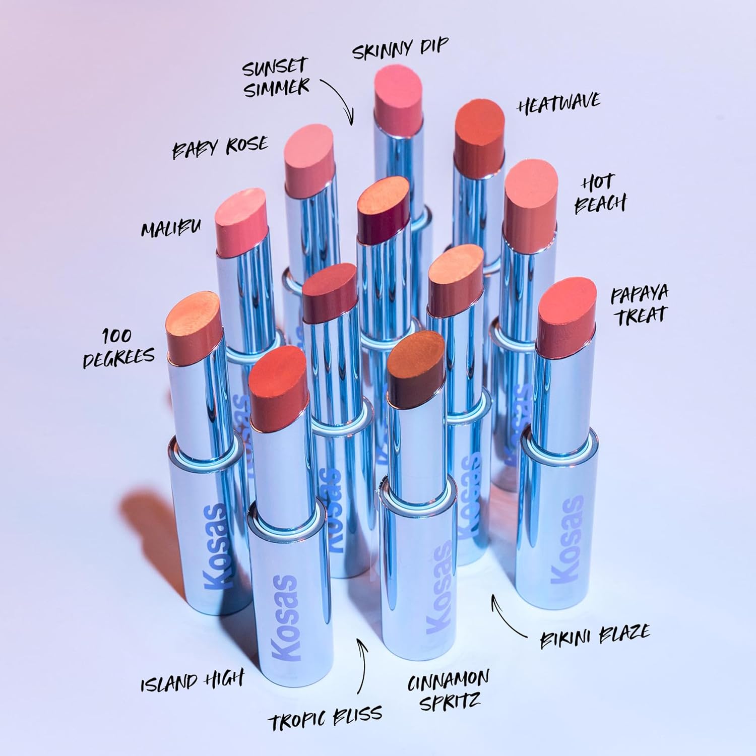 Kosas Wet Stick – Lápiz labial hidratante brillante con ceramidas, ácido hialurónico, péptidos y mantequilla de mango, calma, suaviza e hidrata los