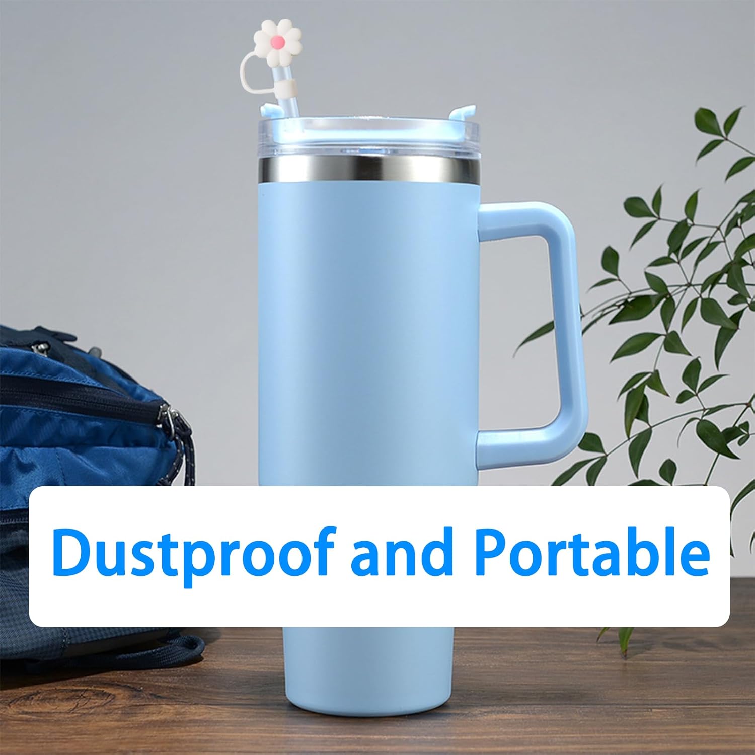 Mikinya Stanley – Funda de paja de flores para vaso Stanley de 30 y 40 onzas, 0.4 pulgadas de diámetro, bonita tapa de popote de silicona para