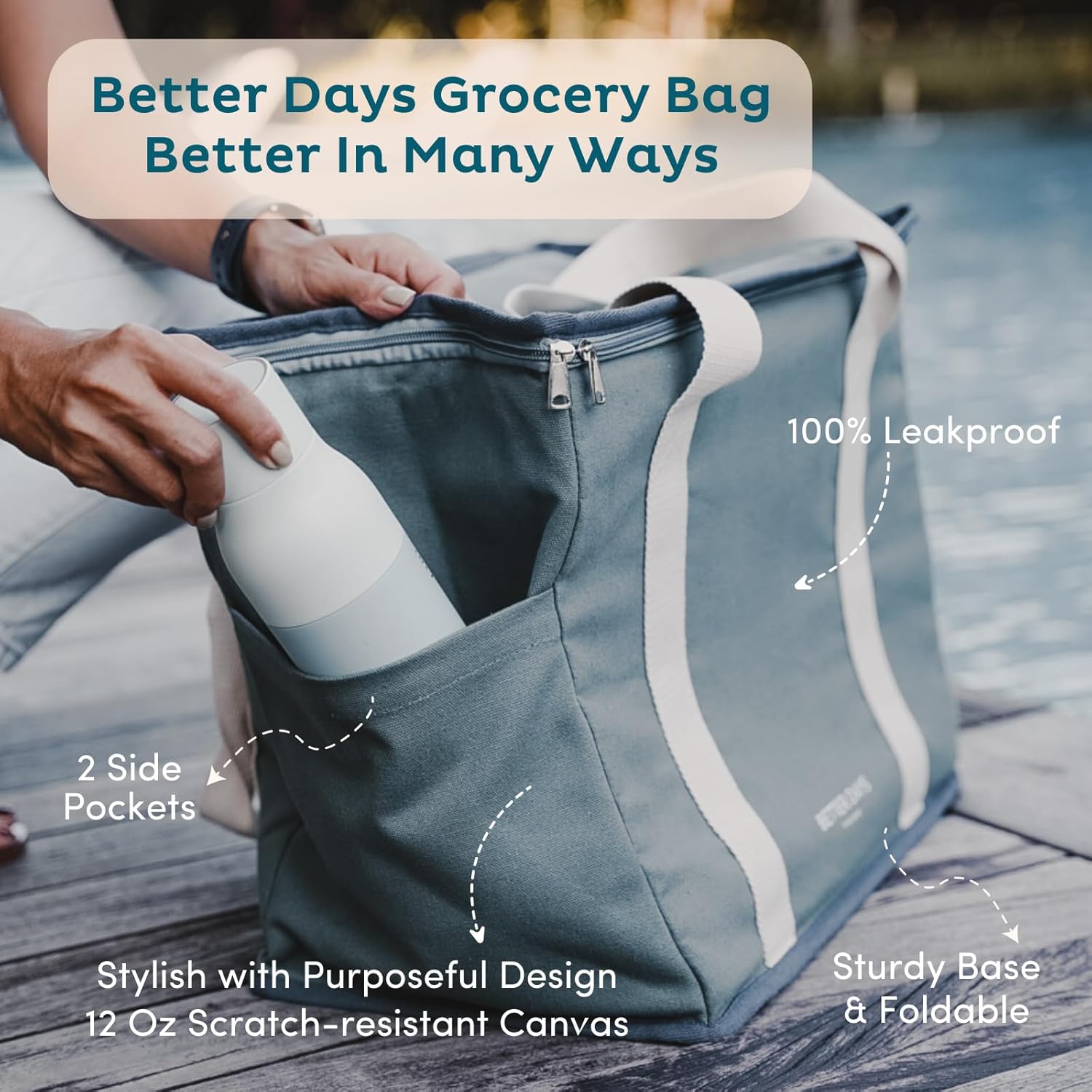 Bolsa de comestibles reutilizable aislada  a prueba de fugas, bolsa térmica grande aislada  Bolsas de compras aisladas para comestibles, bolsa