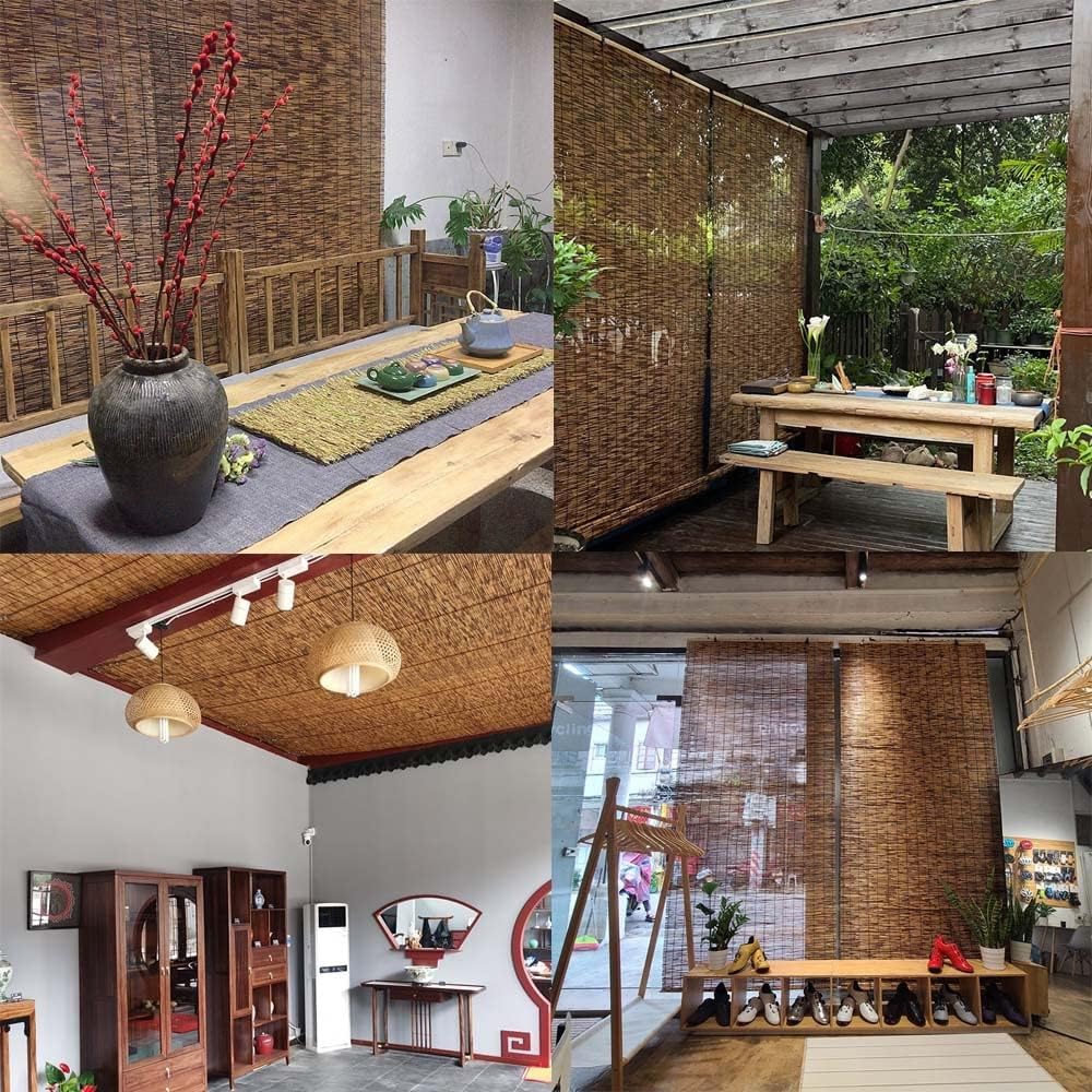 Persianas enrollables para ventanas con elevadorsin cordón, de bambú, 23, 30, 34, 36, 38, 40, 43, 45, 48, 59 pulgadas de ancho, filtro de luz de