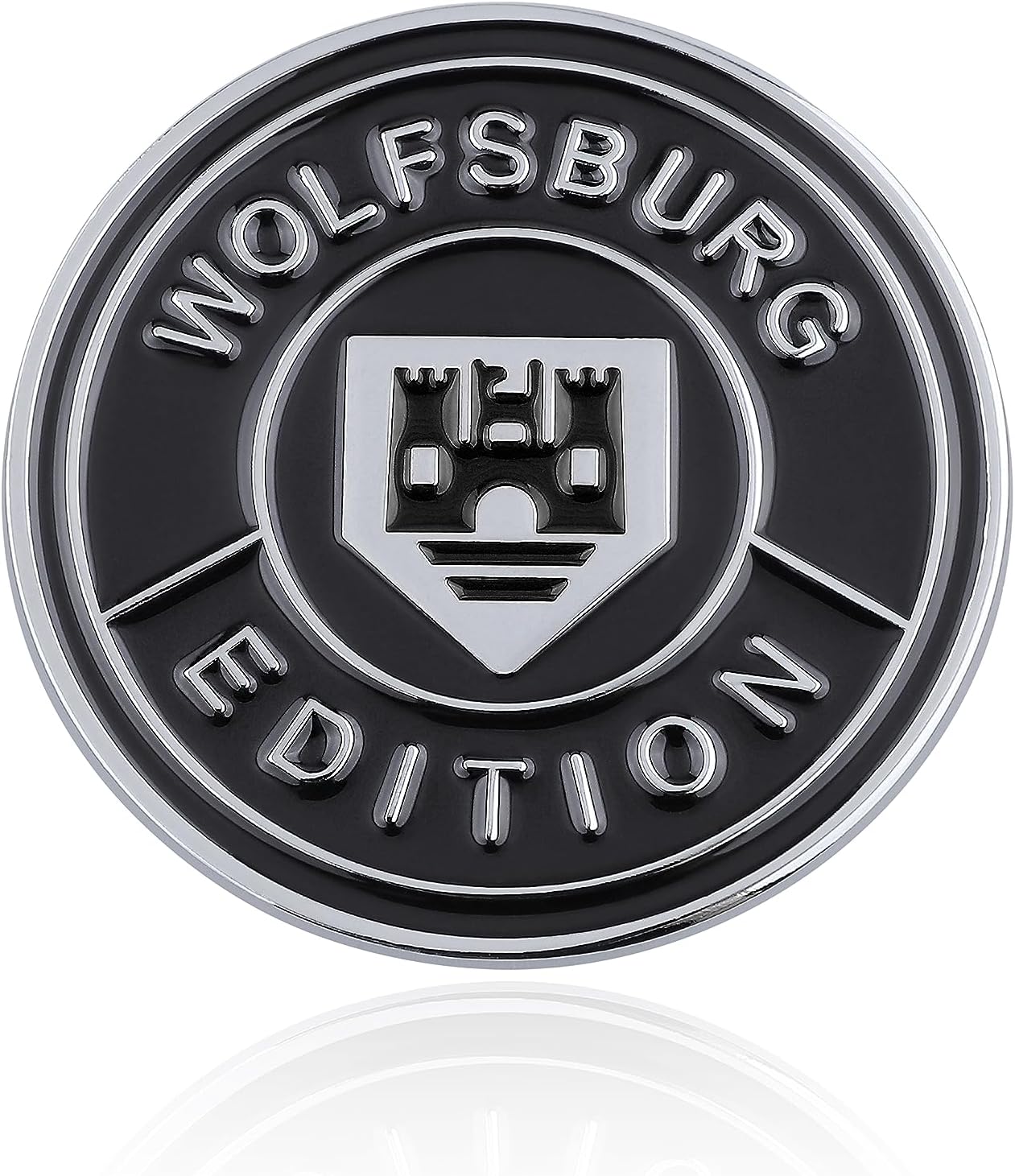 Emblema redondo de la edición A Wolfsburg de 2.5 pulgadas, decoración personalizada para automóvil, calcomanía de aleación de aluminio 3D,