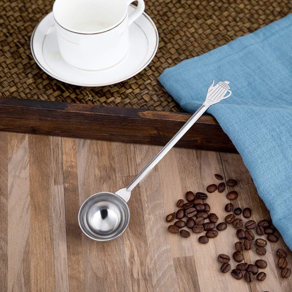 Fdit Cuchara de café de acero inoxidable de 0.35 onzas con mango largo, cucharadas medidas, cucharas para máquina de café expreso, cucharas para té,