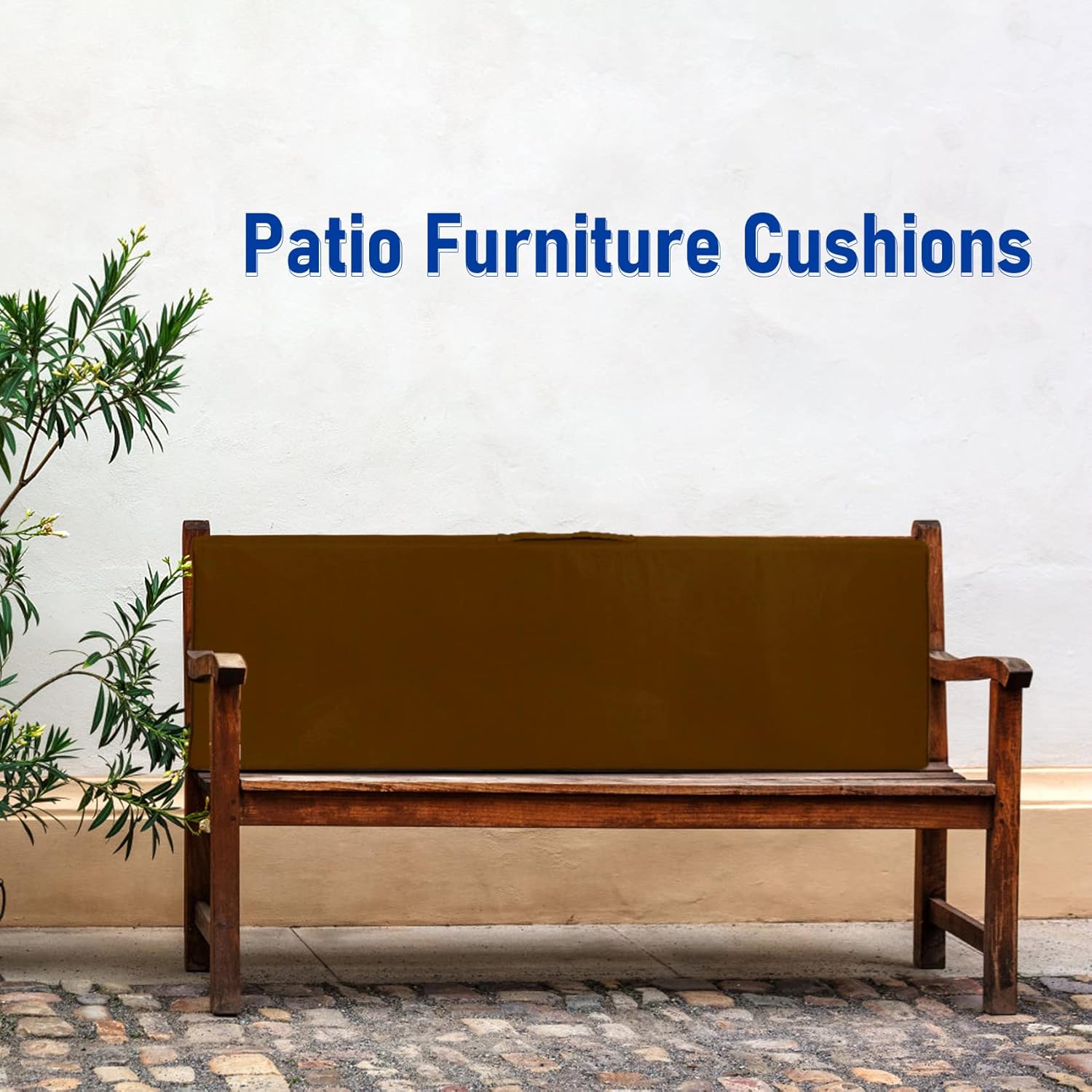 ROFIELTY Cojines de banco para exteriores. Cojines de muebles de patio de 48 x 16 pulgadas, cojín de asientorespaldo de doble propósito, cojines de