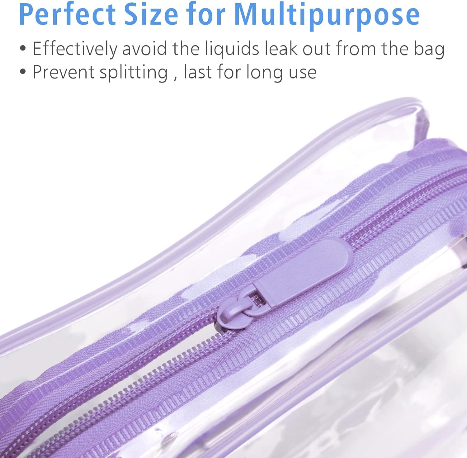 PACKISM Bolsa de aseo aprobada por la TSA  Bolsa de maquillaje transparente impermeable tamaño cuarto de galón, bolsa de maquillaje de viaje para