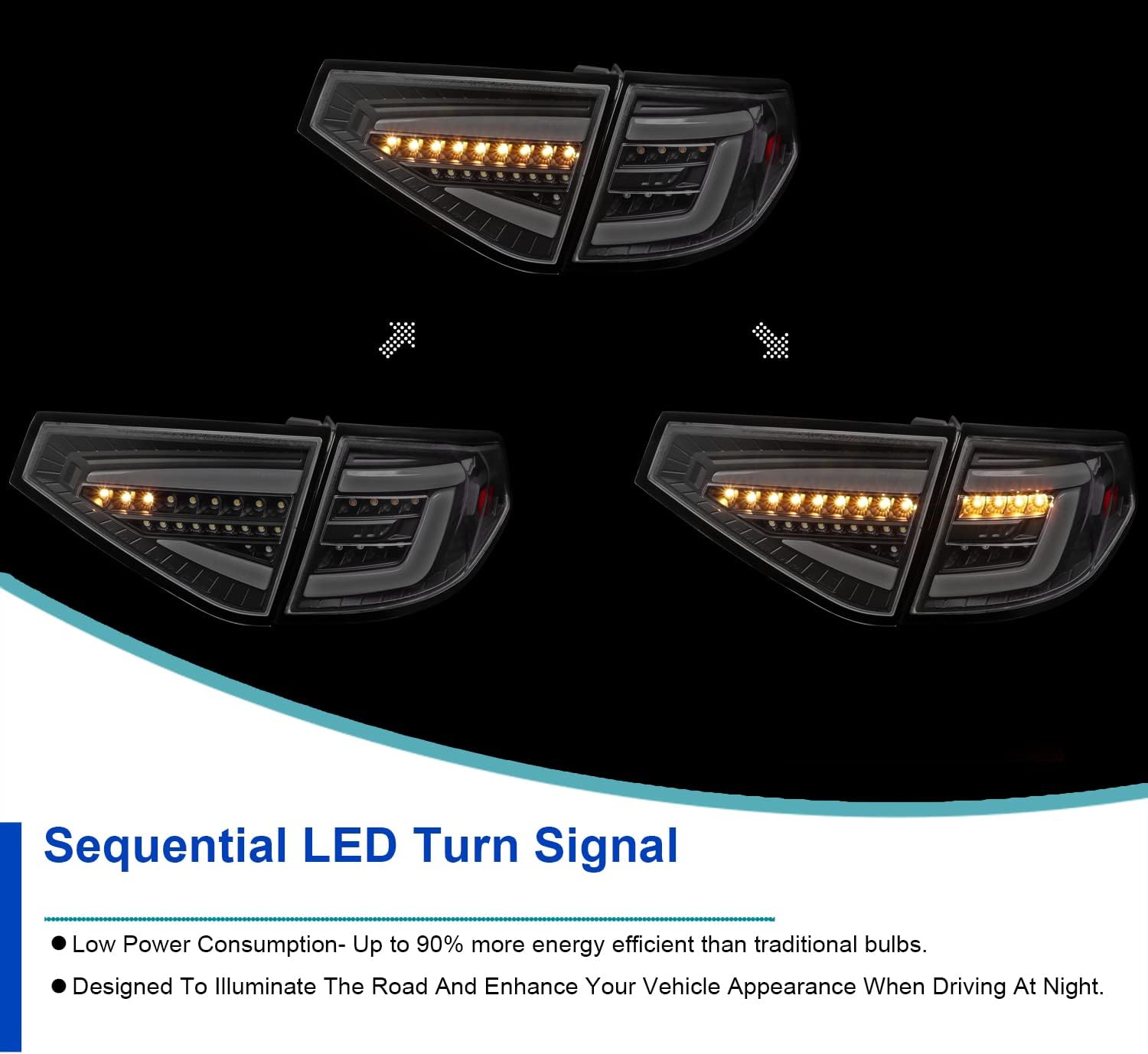 Spec-D Tuning Luces traseras secuenciales LED de carcasa transparente de carcasa negra, compatibles con Subaru Impreza 2008-2011, conjunto de par
