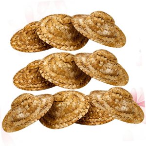 10 piezas Mini sombrero de paja pequeño sombrero de paja juguete mini sombreros de fiesta de Navidad juguetes flores decoraciones mini muñecas mini 10 piezas Mini sombrero de paja pequeño sombrero de paja juguete mini sombreros de fiesta de Navidad juguetes flores decoraciones mini muñecas mini