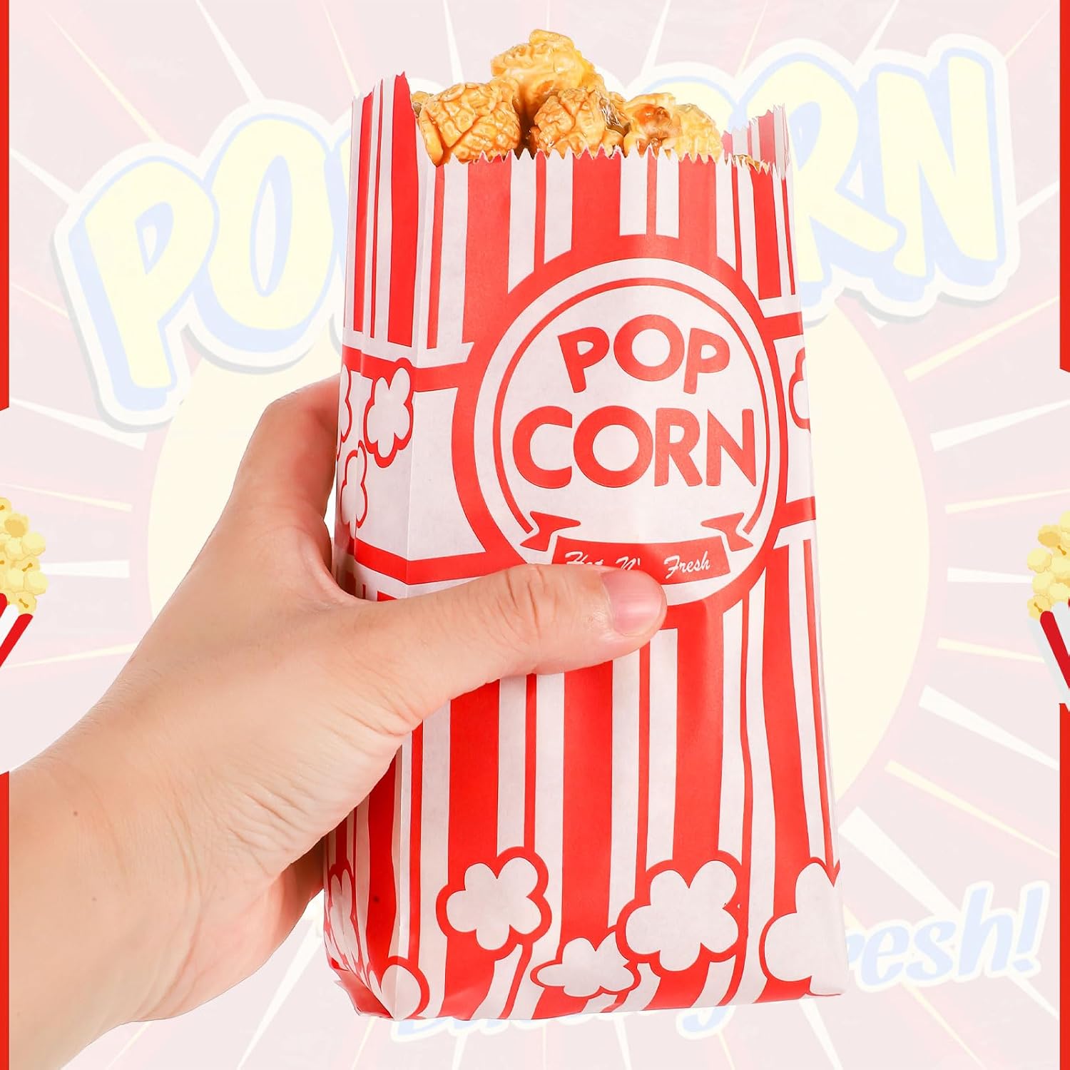 600 bolsas de palomitas de maíz, bolsas de papel de 1 onza, porciones individuales a granel para máquina de palomitas de maíz, noches de cine,