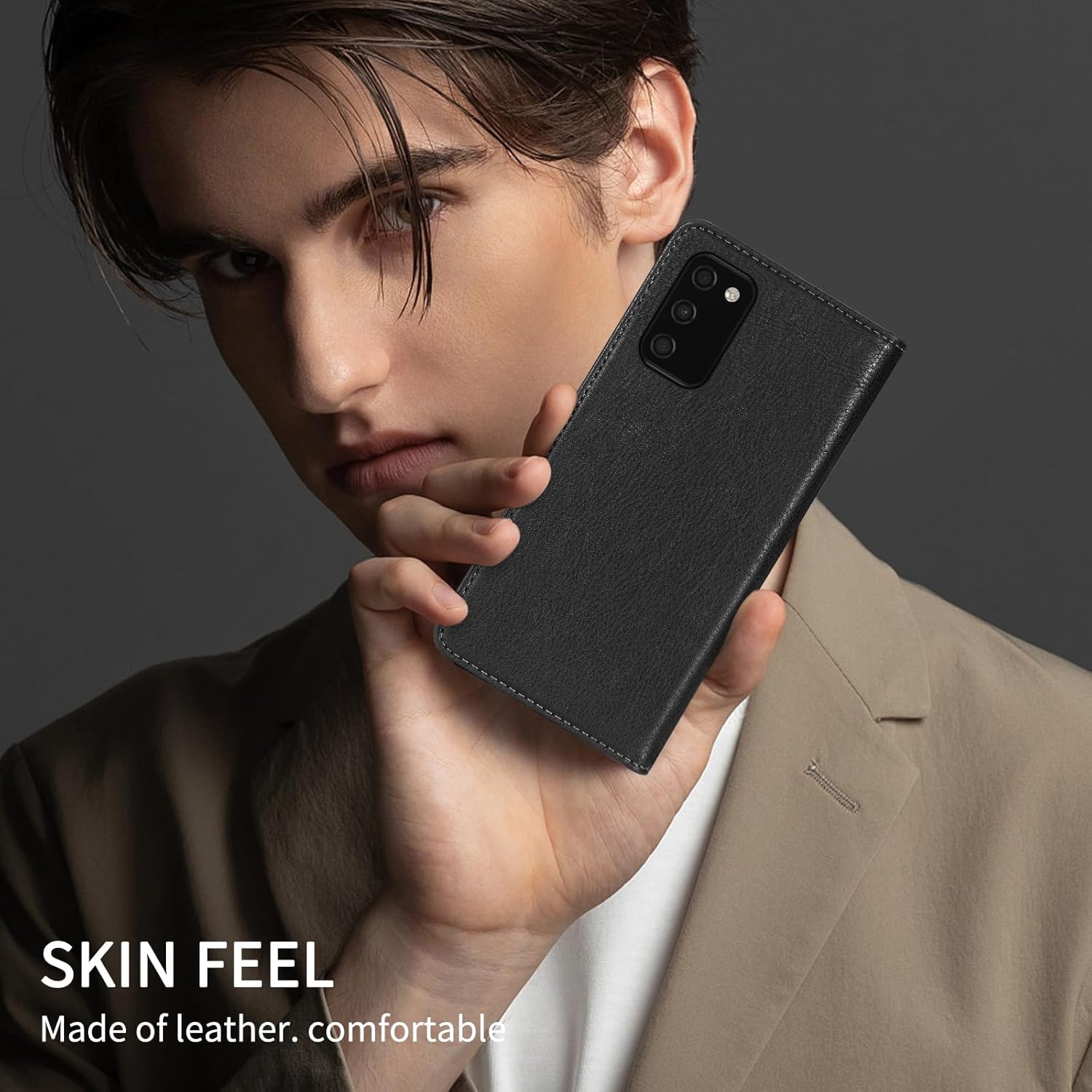Funda tipo cartera para Samsung Galaxy A03s con bloqueo RFID, soporte de ranura para tarjetas, funda protectora de cuero para Samsung Galaxy A03s