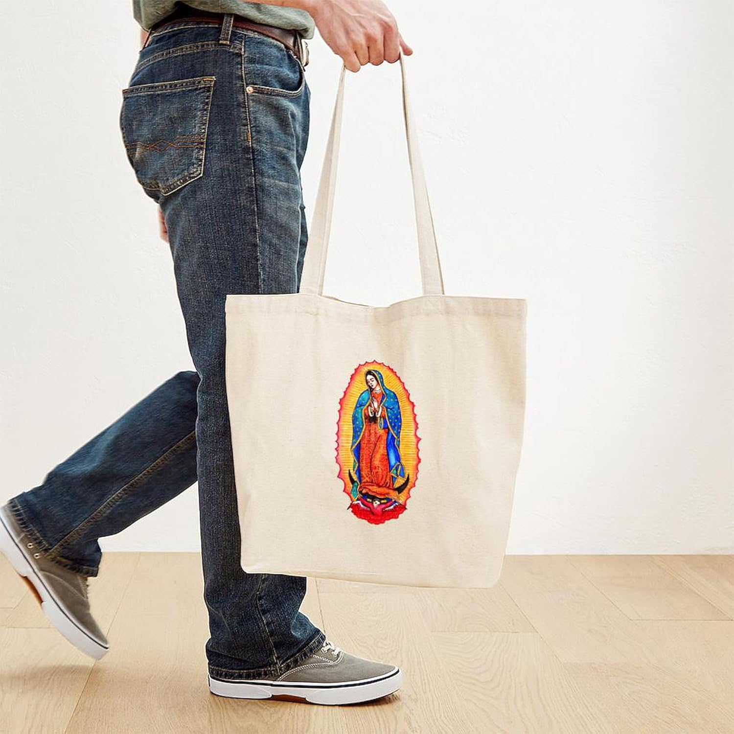 CafePress Virgen de Guadalupe Tote Bag Natural Canvas Tote Bag, bolso de compras de tela
