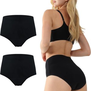 Ropa interior para mujer para incontinencia, ropa interior lavable a prueba de fugas de algodón de orina de cintura alta, bragas absorbentes de 1.7 Ropa interior para mujer para incontinencia, ropa interior lavable a prueba de fugas de algodón de orina de cintura alta, bragas absorbentes de 1.7