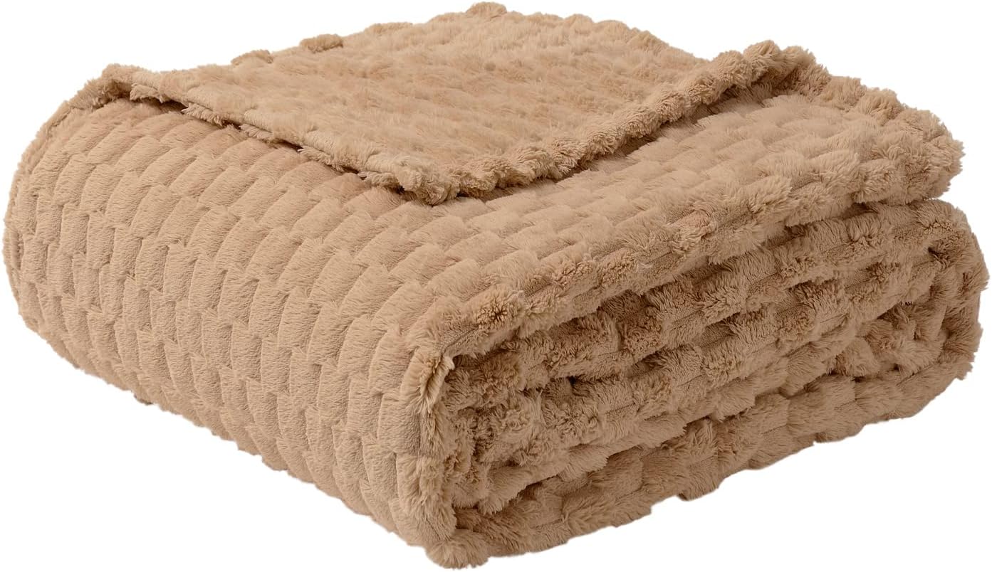 FY FIBER HOUSE Manta de forro polar tamaño King para cama de 10.58 ozm, manta mullida y supersuave de felpa para sofá, oficina, 90 x 108 pulgadas,