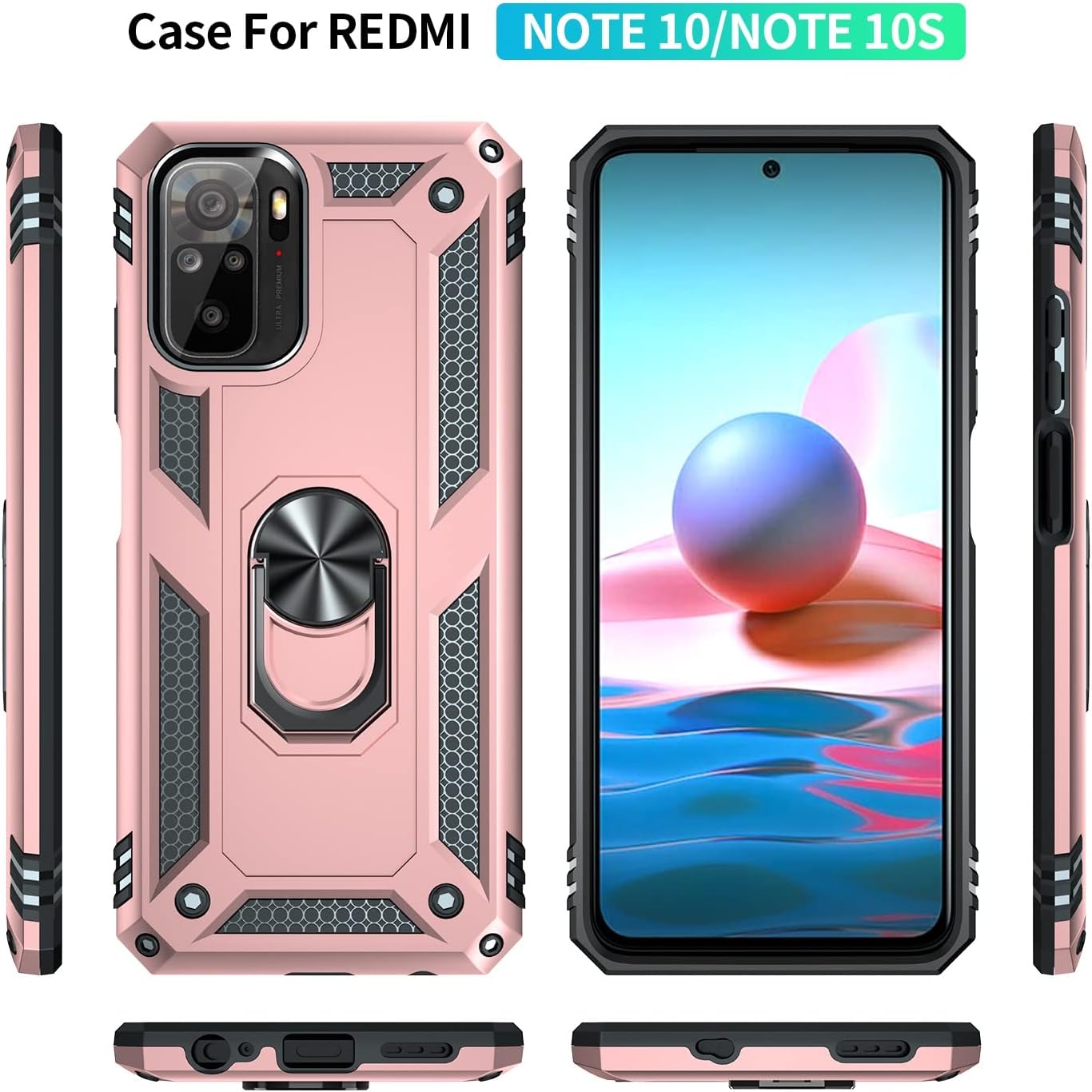 Funda protectora para Xiaomi Redmi Note 10, para Xiaomi Redmi Note 10S, funda para teléfono móvil con soporte magnético, funda de protección