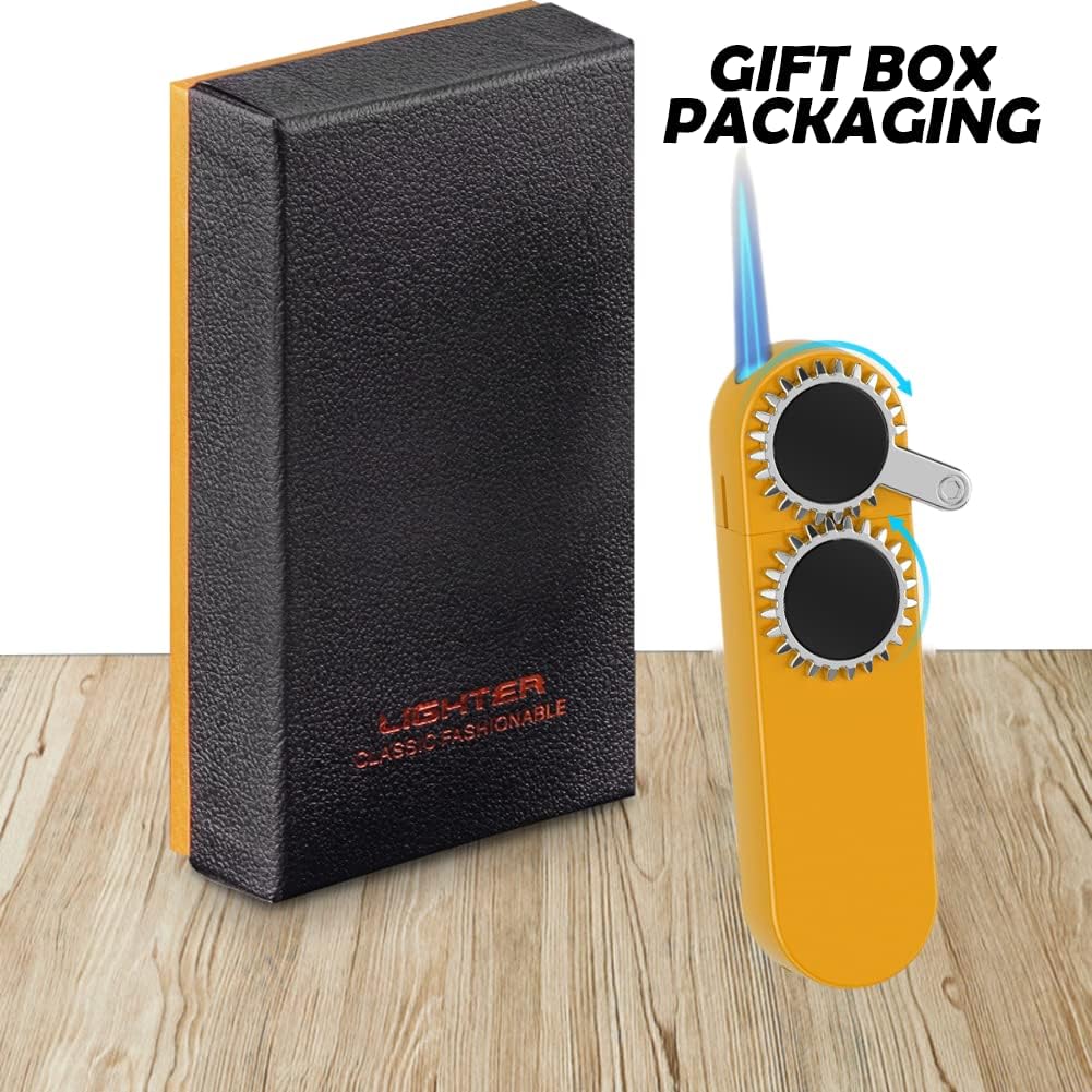 Encendedor de soplete de butano, bonito estético, recargable y ajustable, encendedores geniales para hombres, velas de chimenea, camping, barbacoa